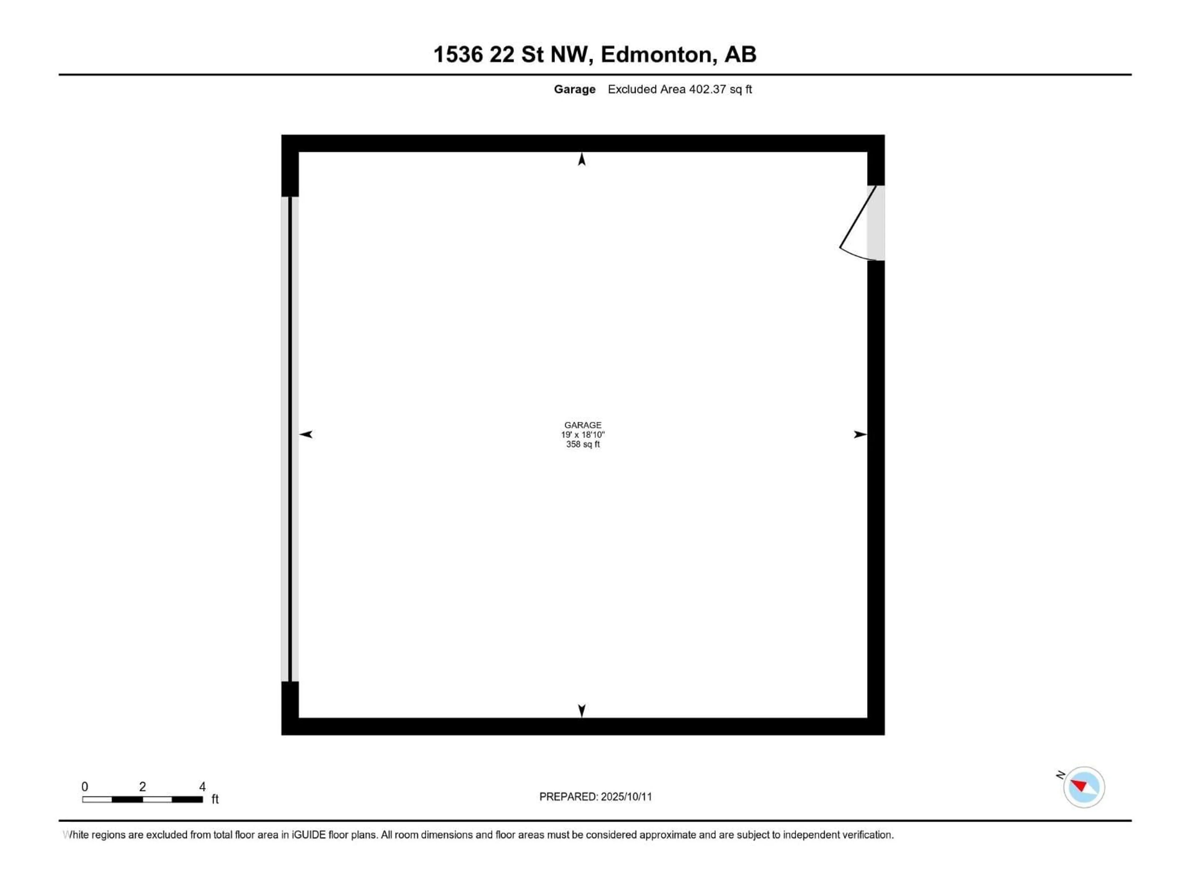 Floor plan for 1536 22 ST, Edmonton Alberta T6T2B8