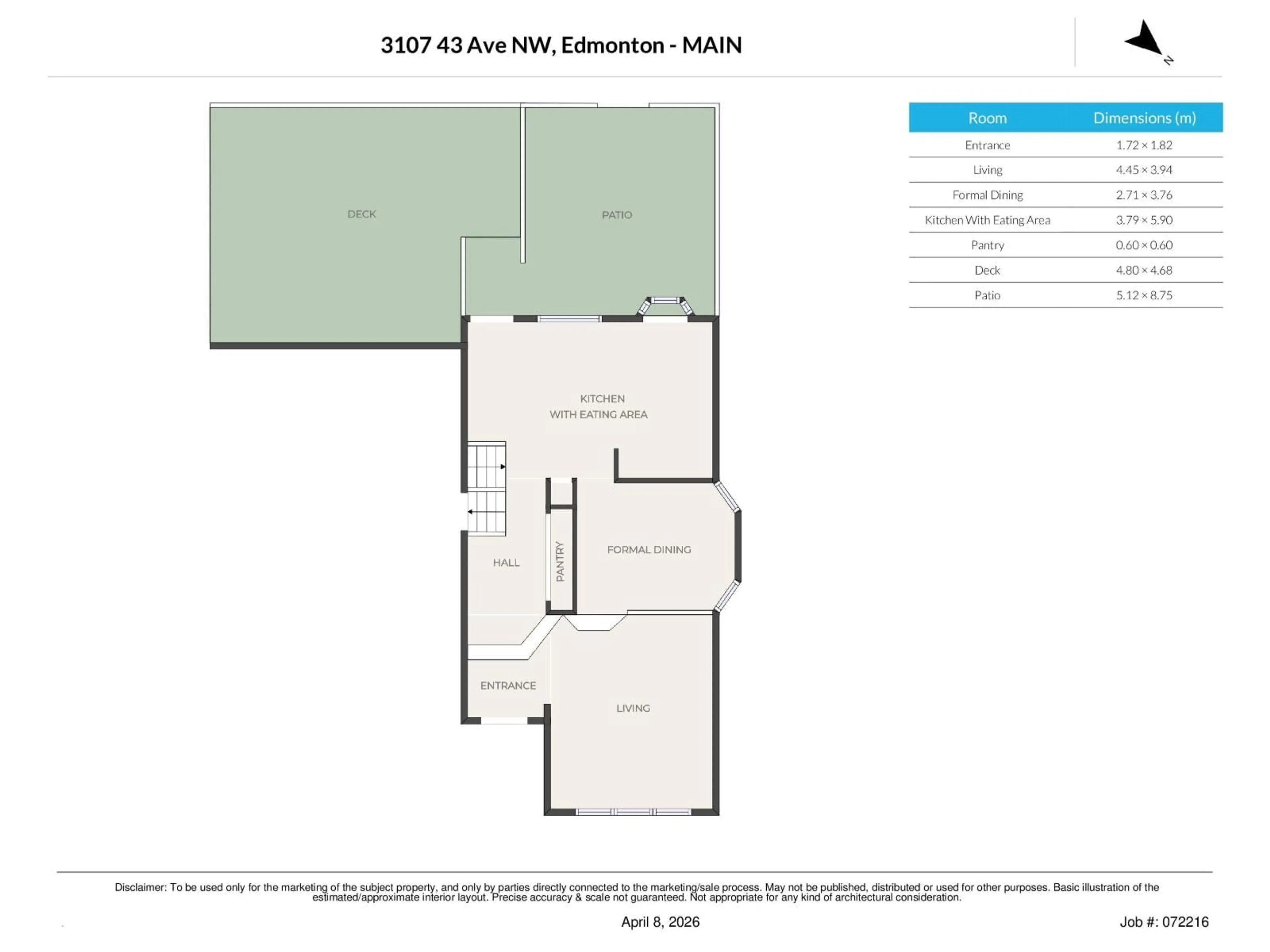 Floor plan for 3107 43 AV, Edmonton Alberta T6T1C7