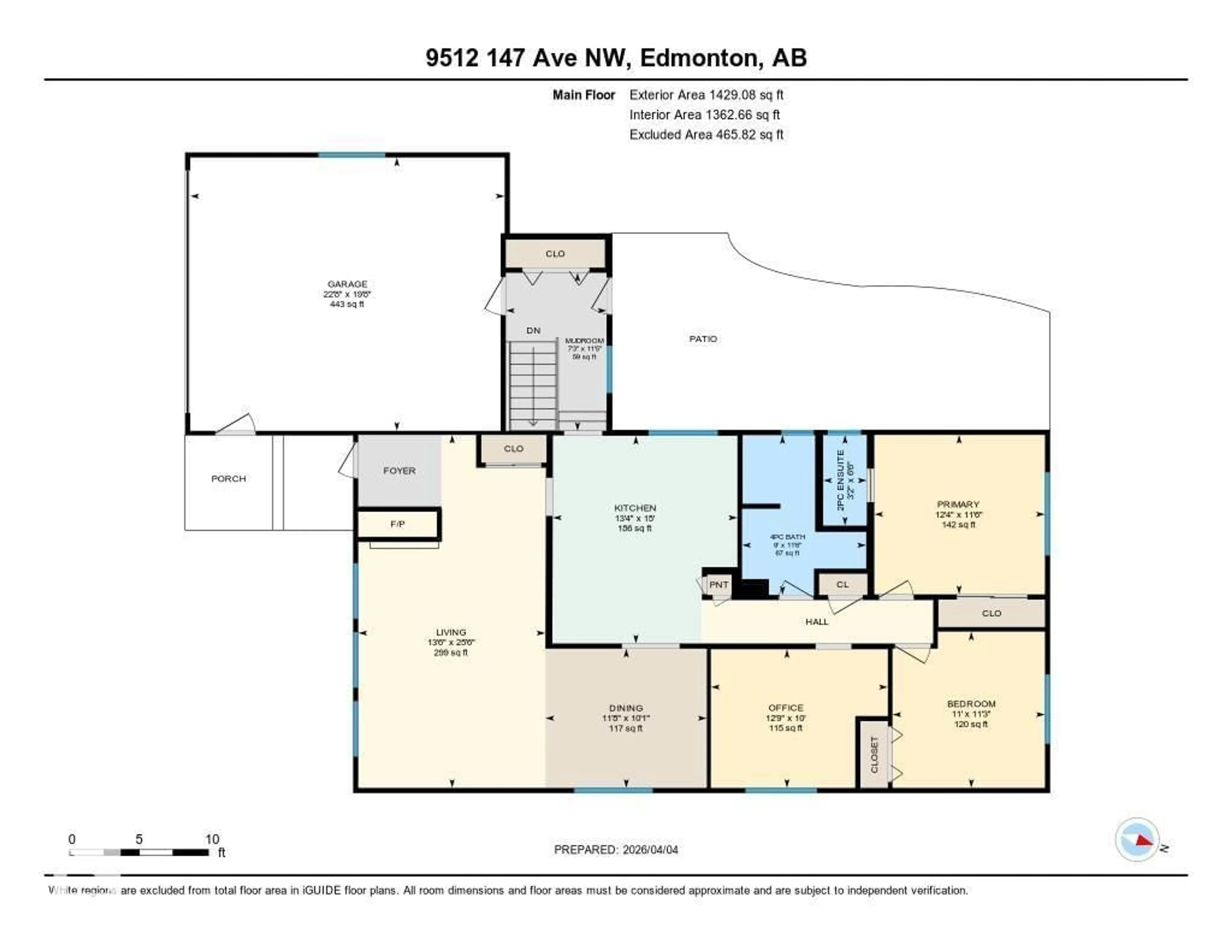 Floor plan for 9512 147 AV, Edmonton Alberta T5E2K6