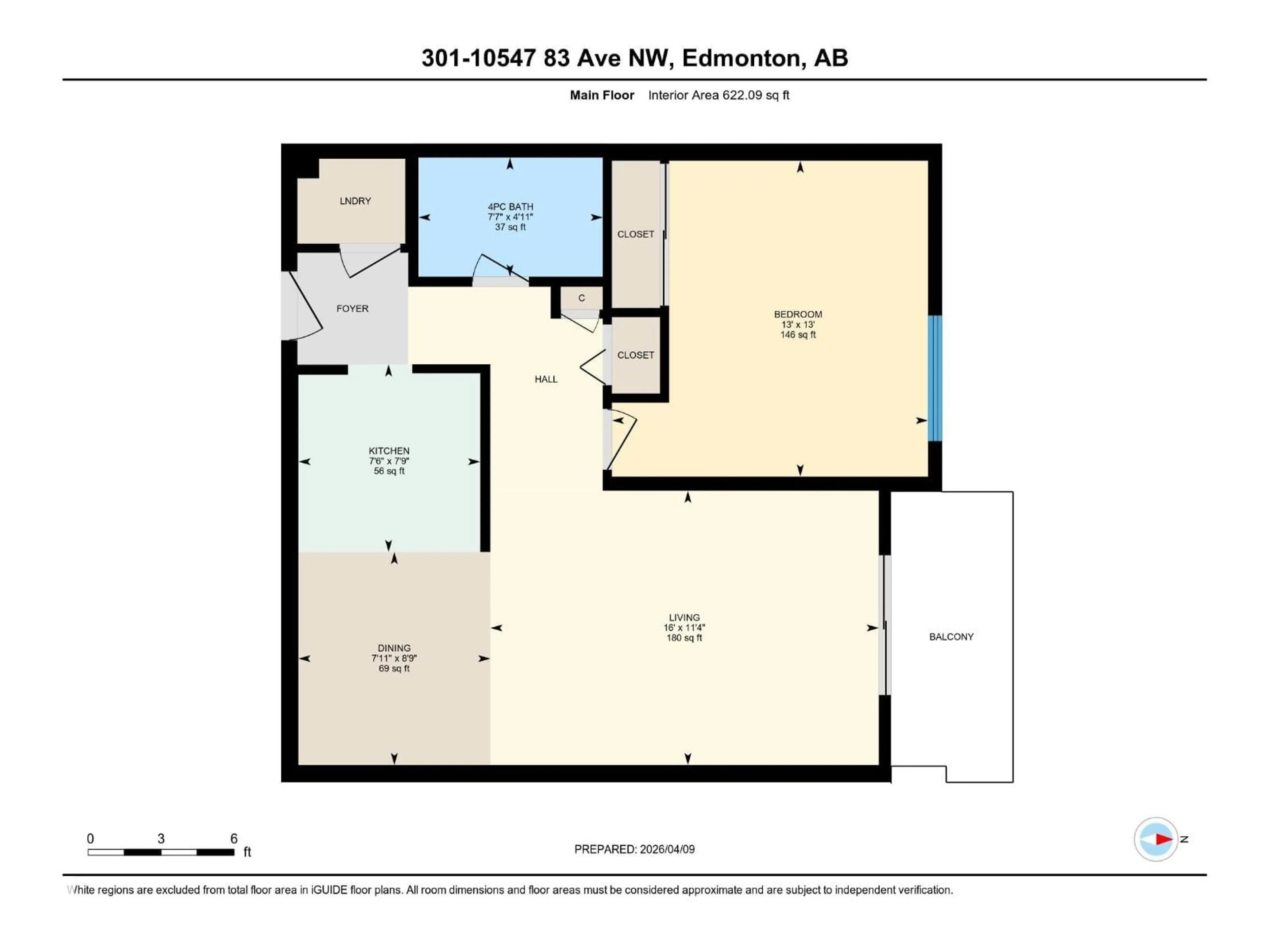 Floor plan for #301 - 10547 83 AV, Edmonton Alberta T6E2E1