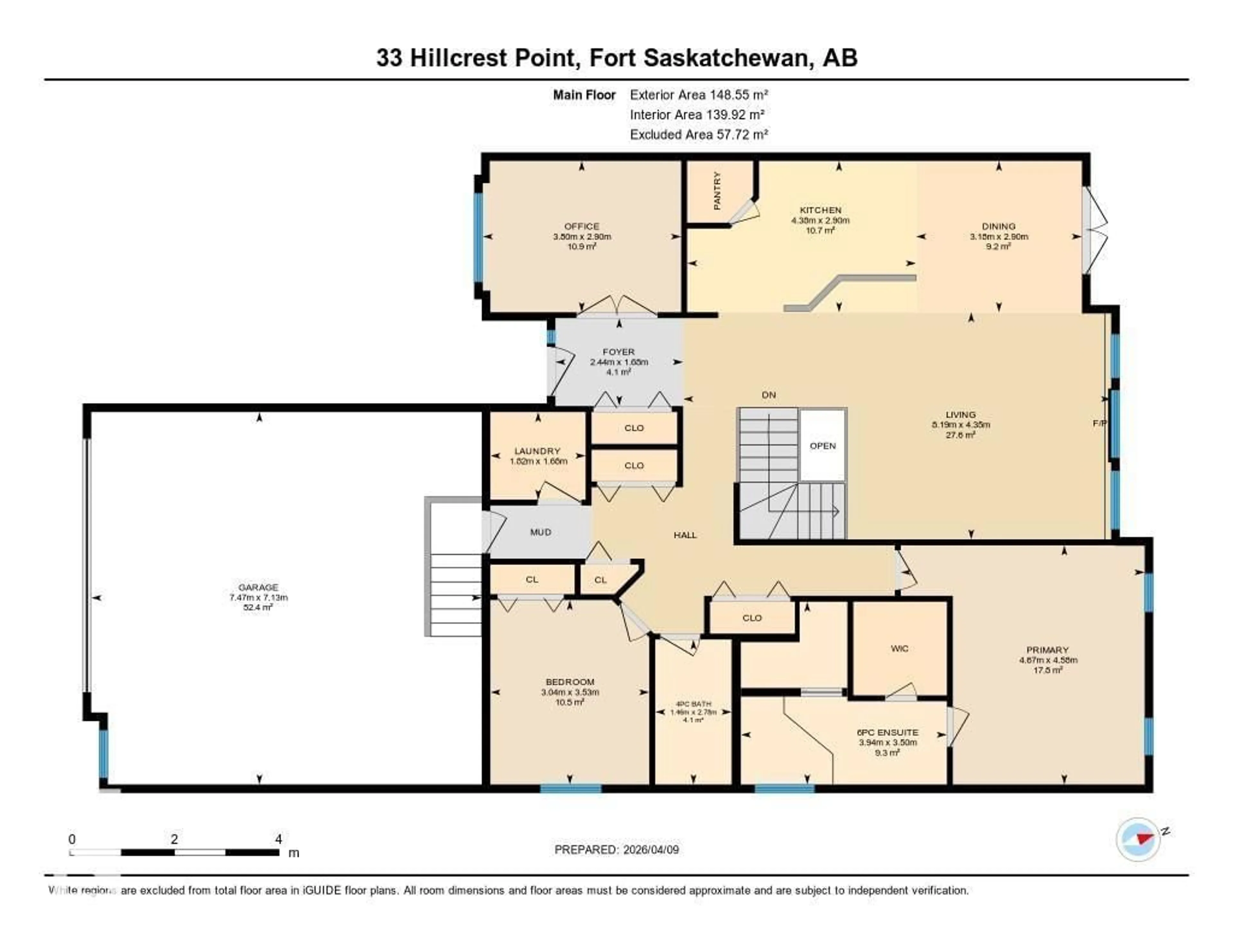 Floor plan for 33 HILLCREST PT, Fort Saskatchewan Alberta T8L0A1
