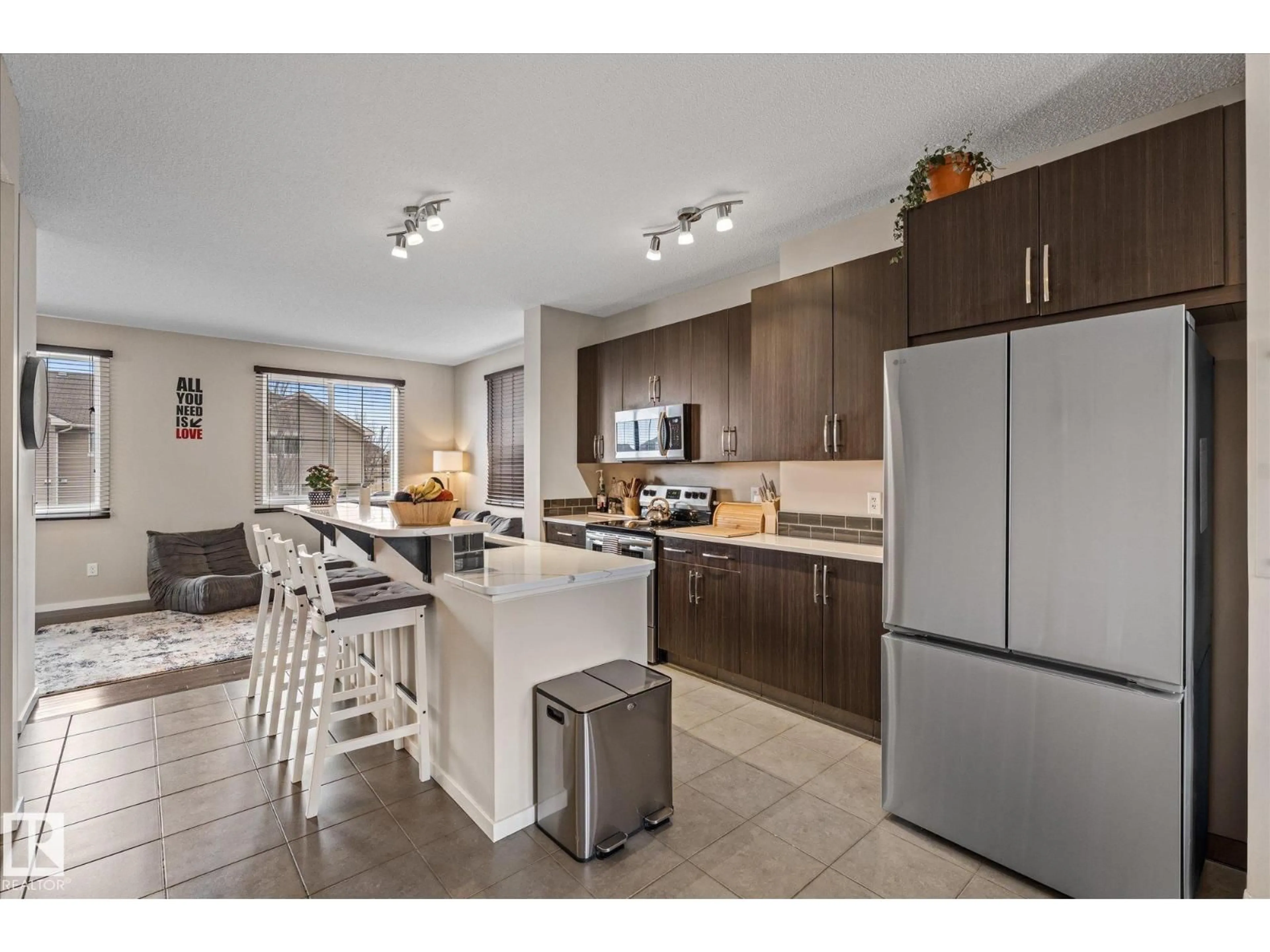 Open concept kitchen, ceramic/tile floor for 603 - 165 WATT BV, Edmonton Alberta T6X0P3