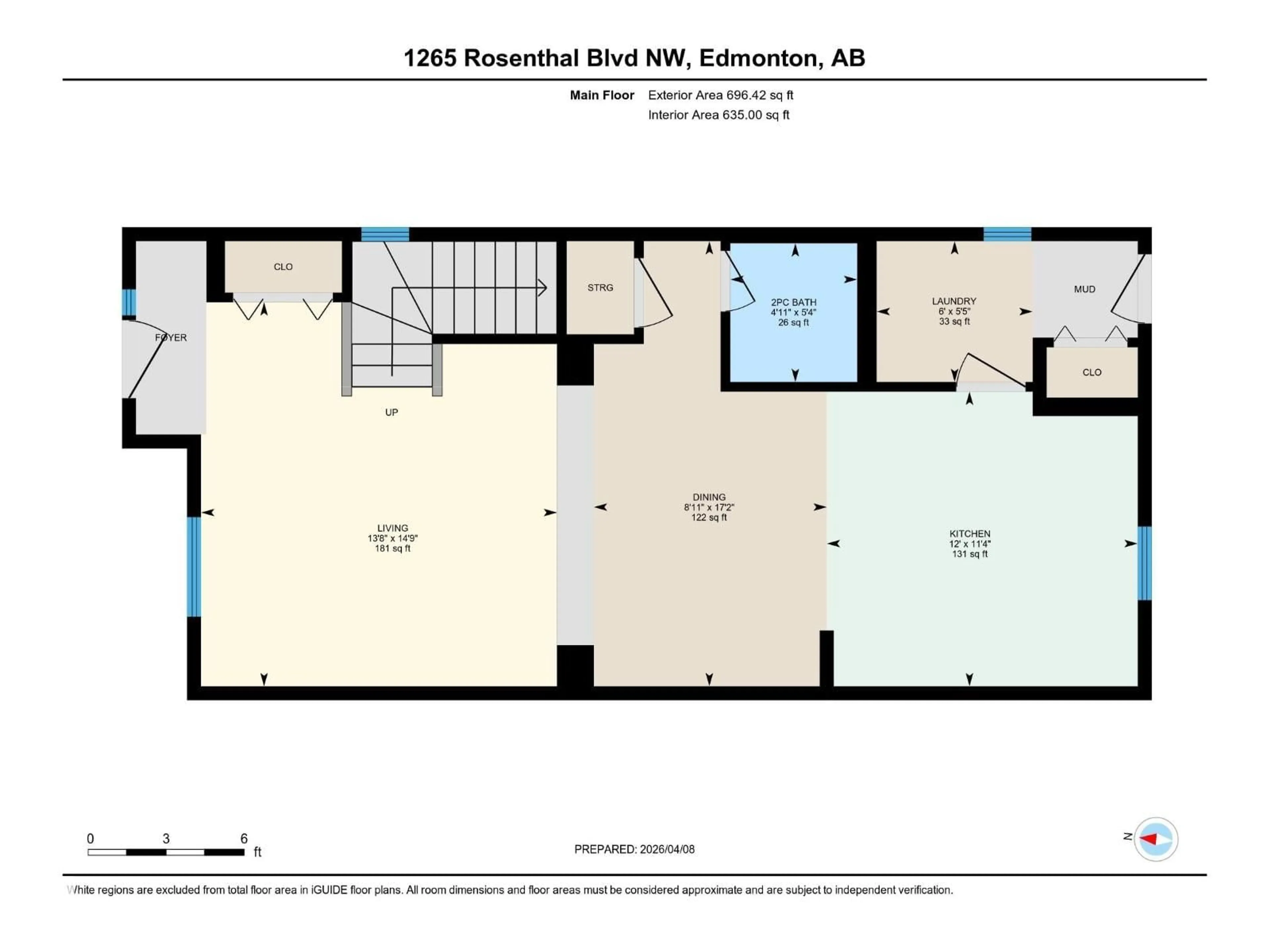 Floor plan for 1265 ROSENTHAL BV, Edmonton Alberta T5T7N6