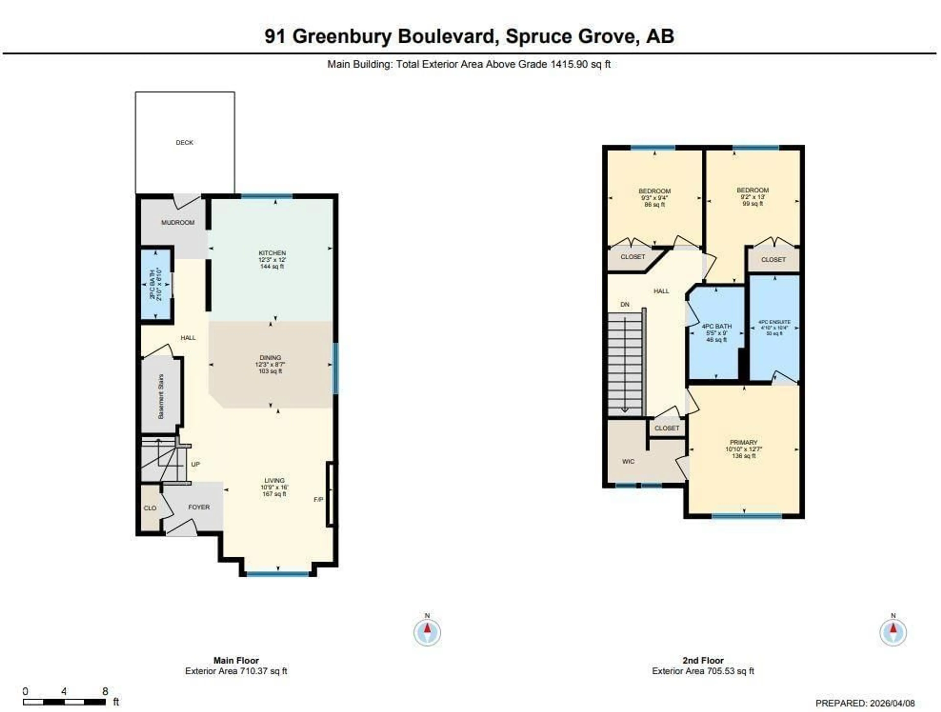 Floor plan for 91 GREENBURY BV, Spruce Grove Alberta T7X0M4