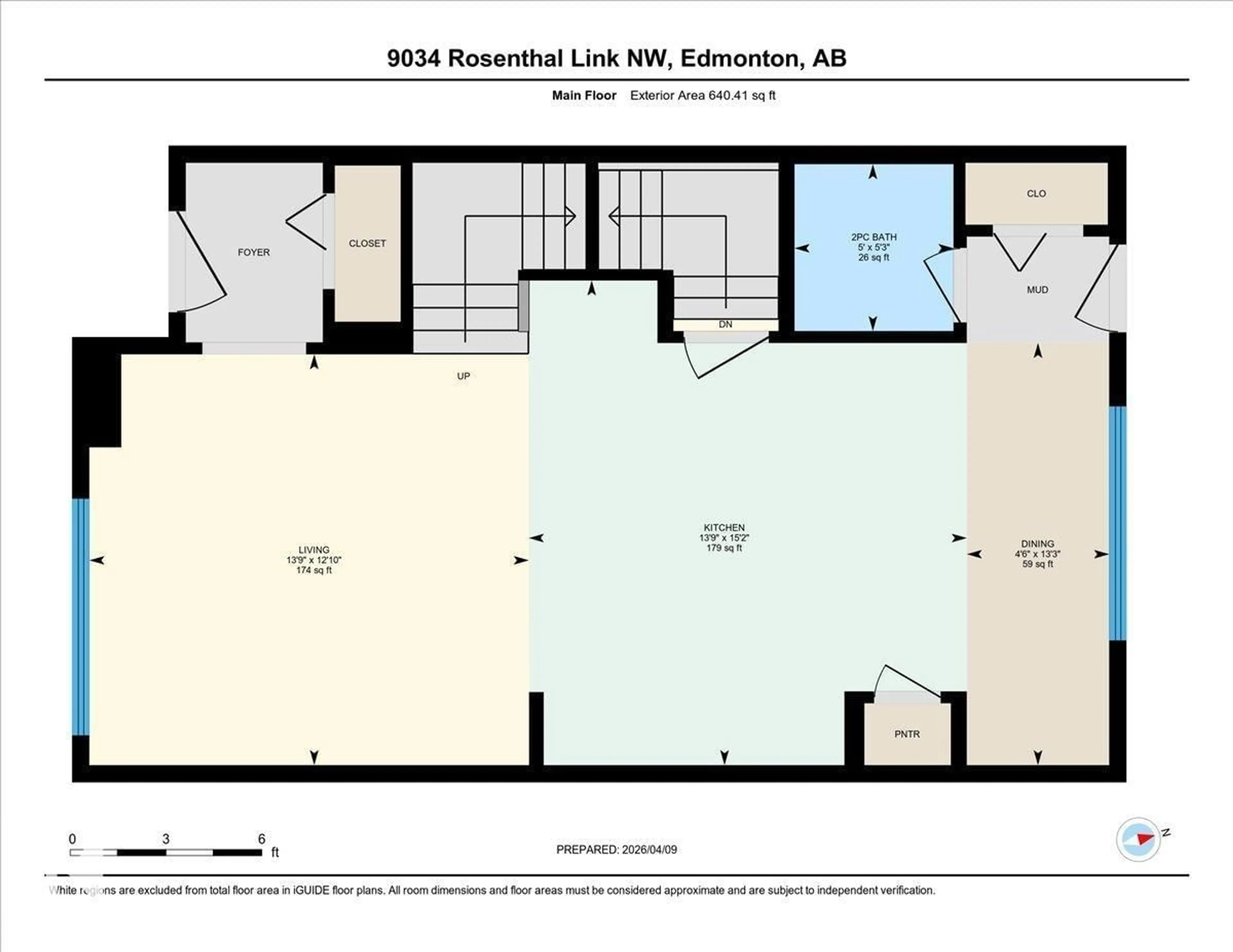 Floor plan for NW - 9034 ROSENTHAL LINK LI, Edmonton Alberta T5T4R8
