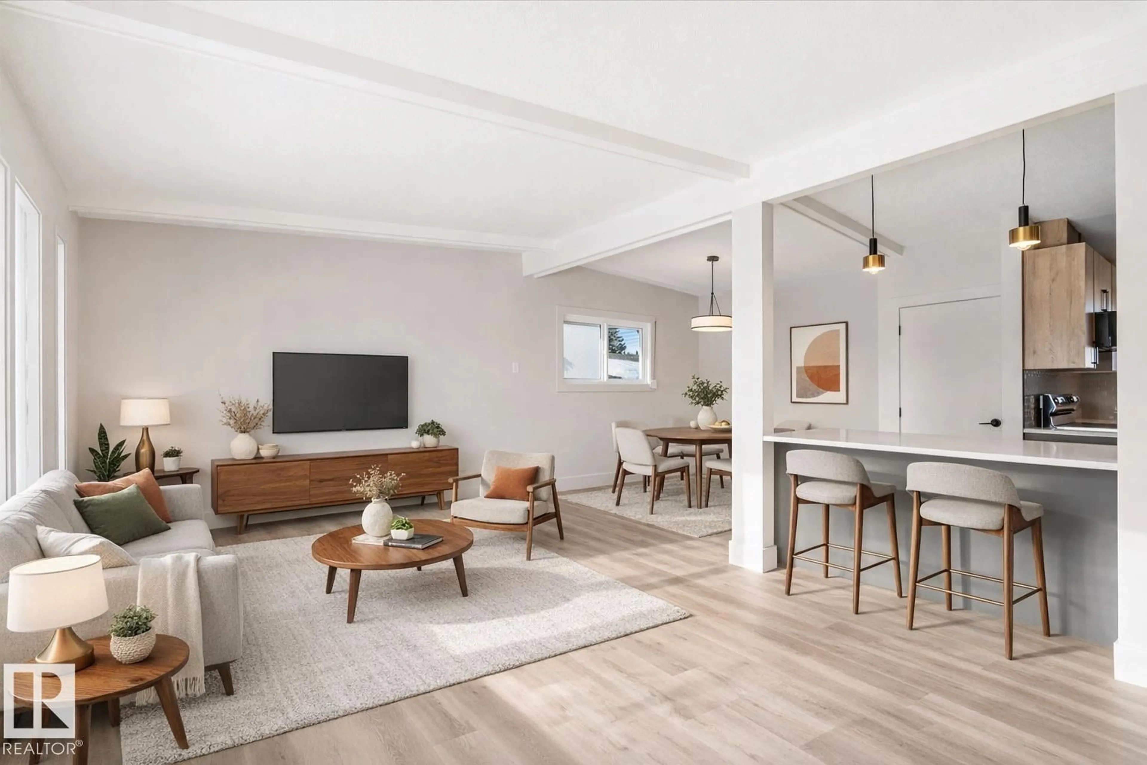 Living room with furniture, unknown for 5504 94A AV, Edmonton Alberta T6B0Y5