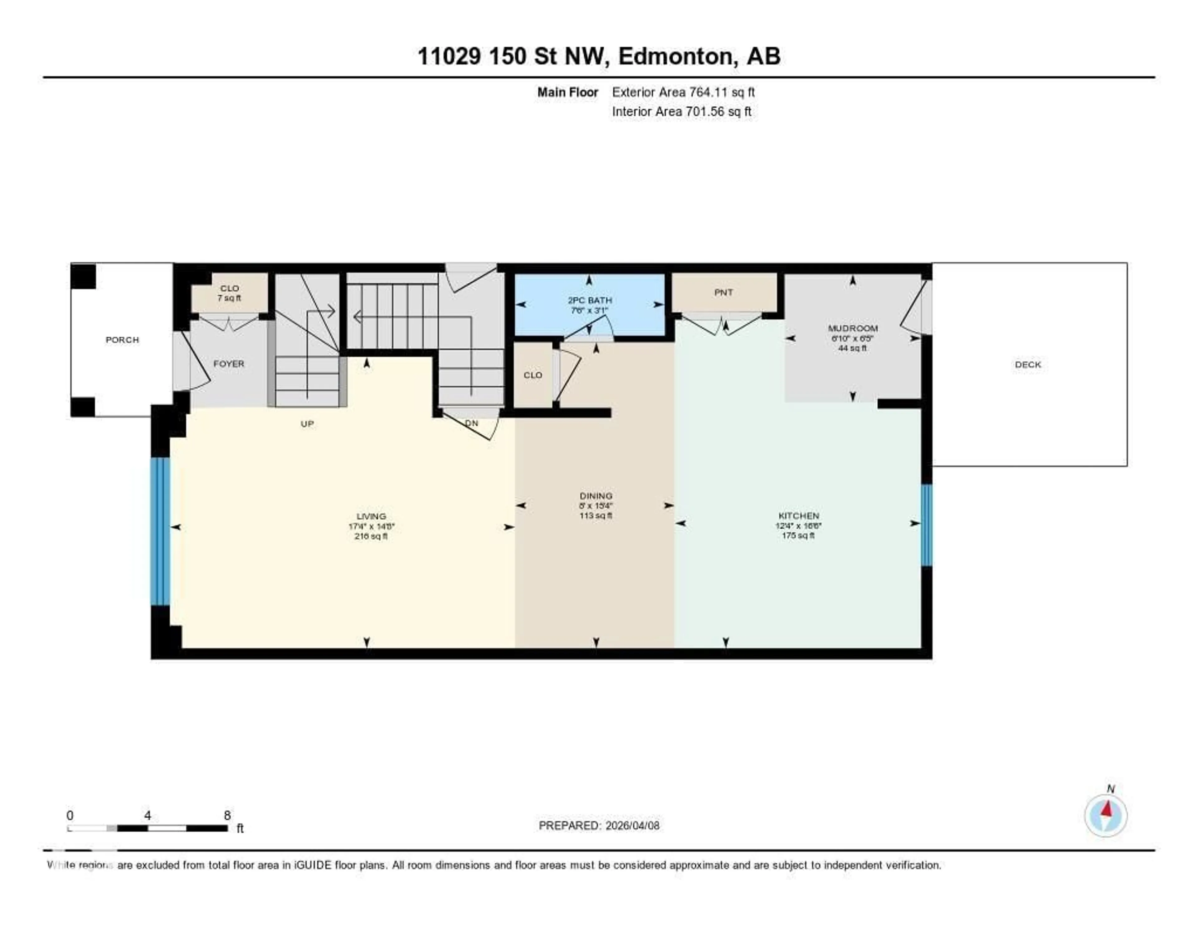Floor plan for 11029 150 ST, Edmonton Alberta T5P1R9