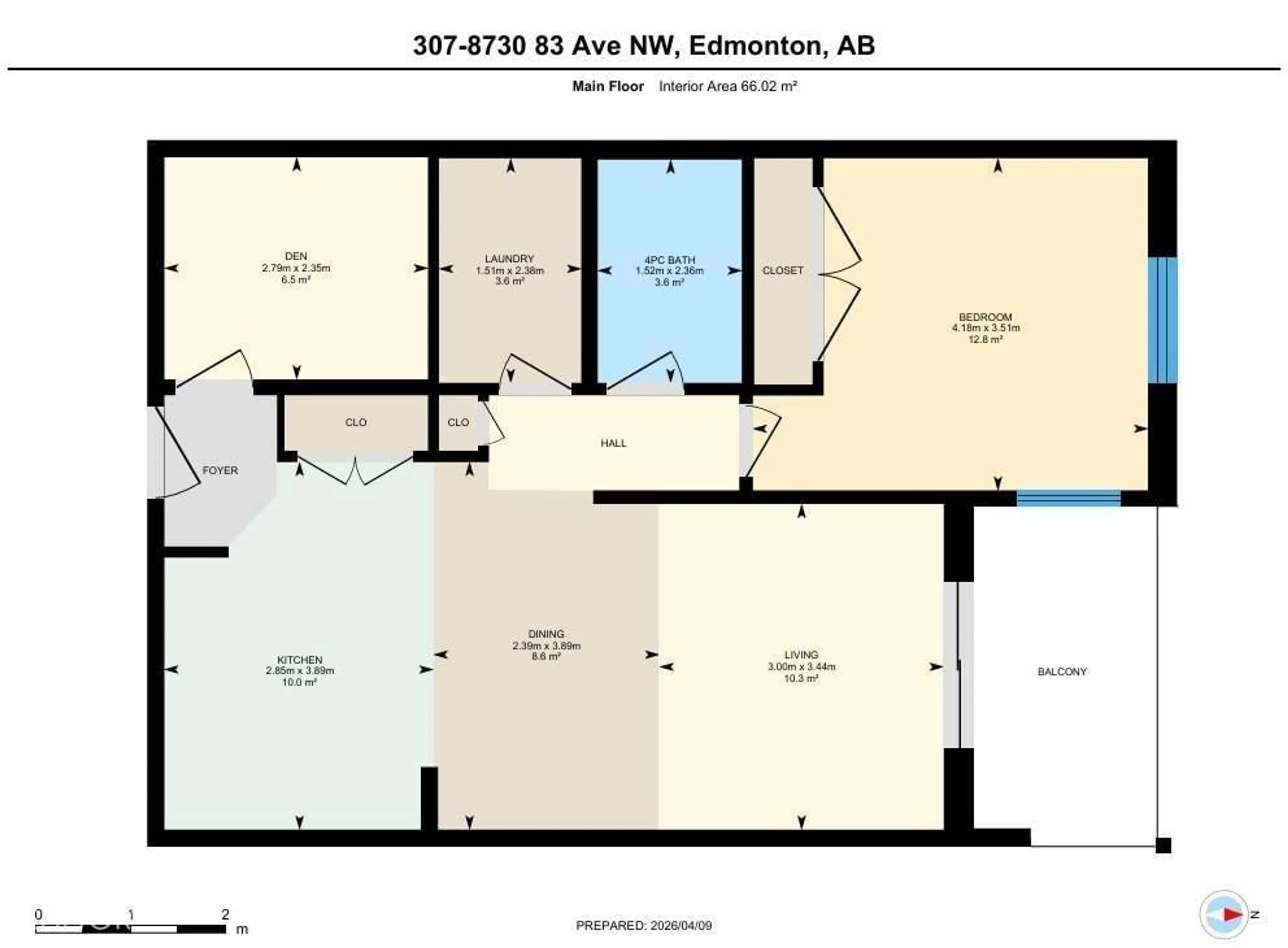Floor plan for 307 - 8730 82 AV, Edmonton Alberta T6C0Z1
