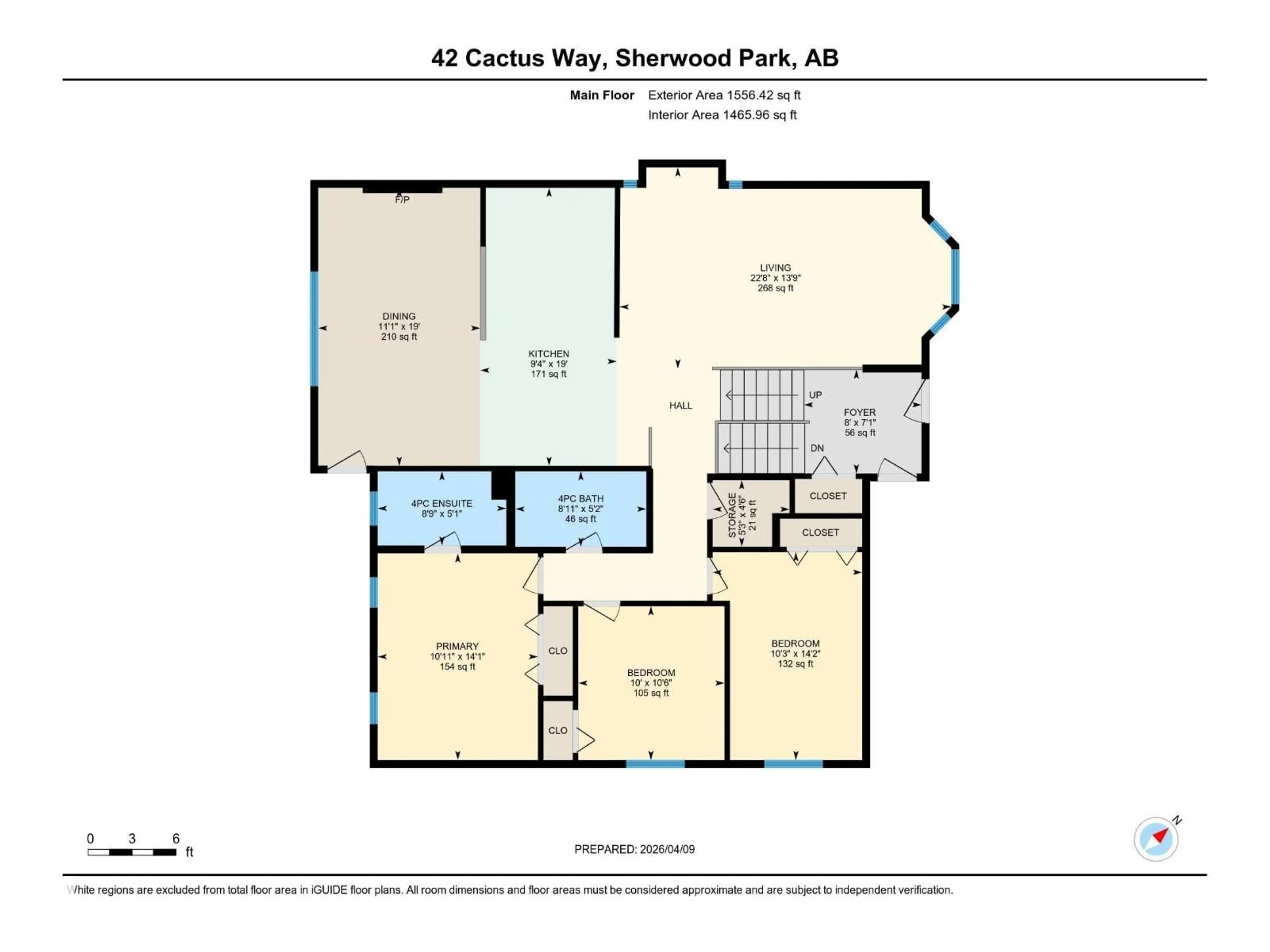 Floor plan for 42 CACTUS WY, Sherwood Park Alberta T8H1T2