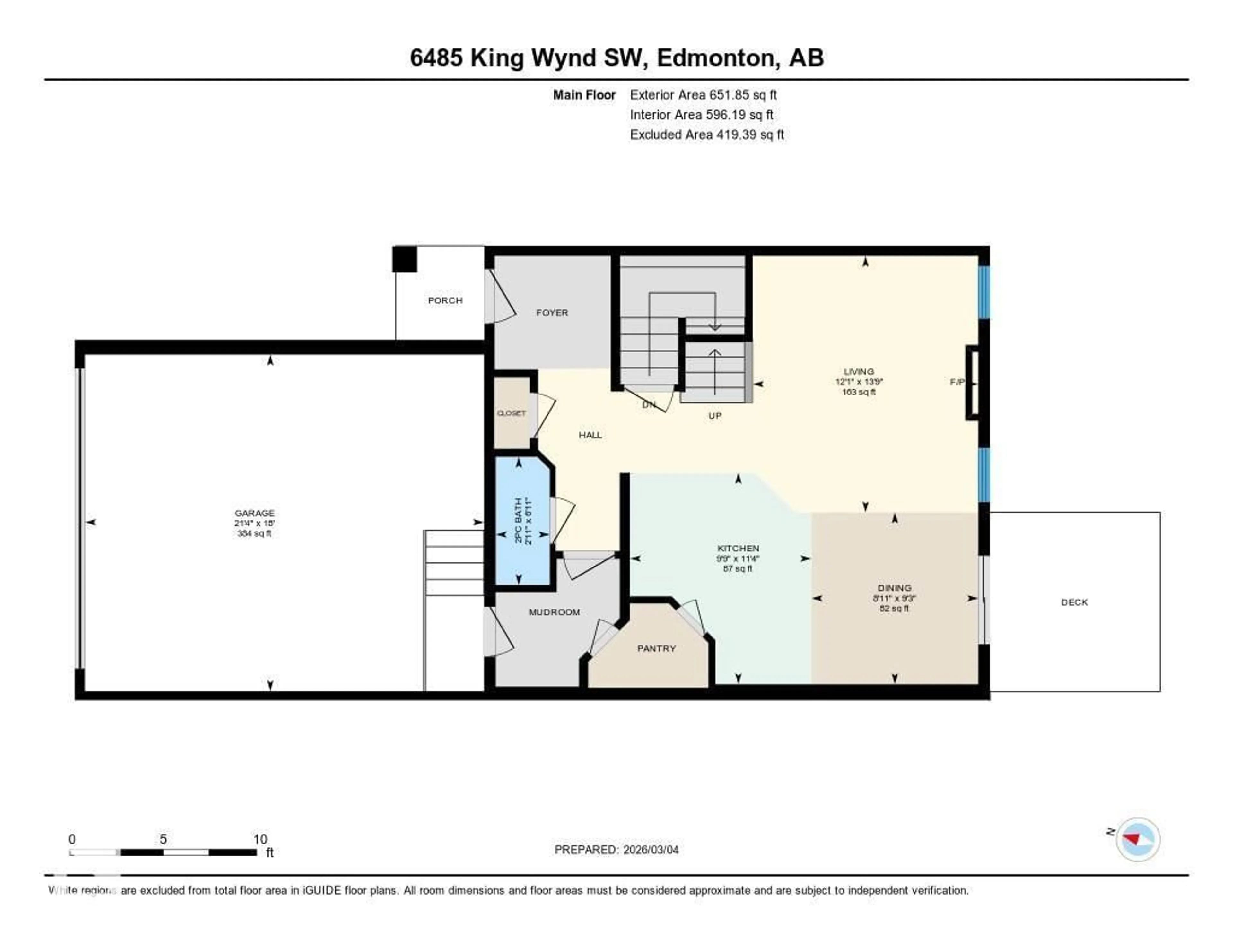 Floor plan for 6485 KING WD SW, Edmonton Alberta T6W3Z9