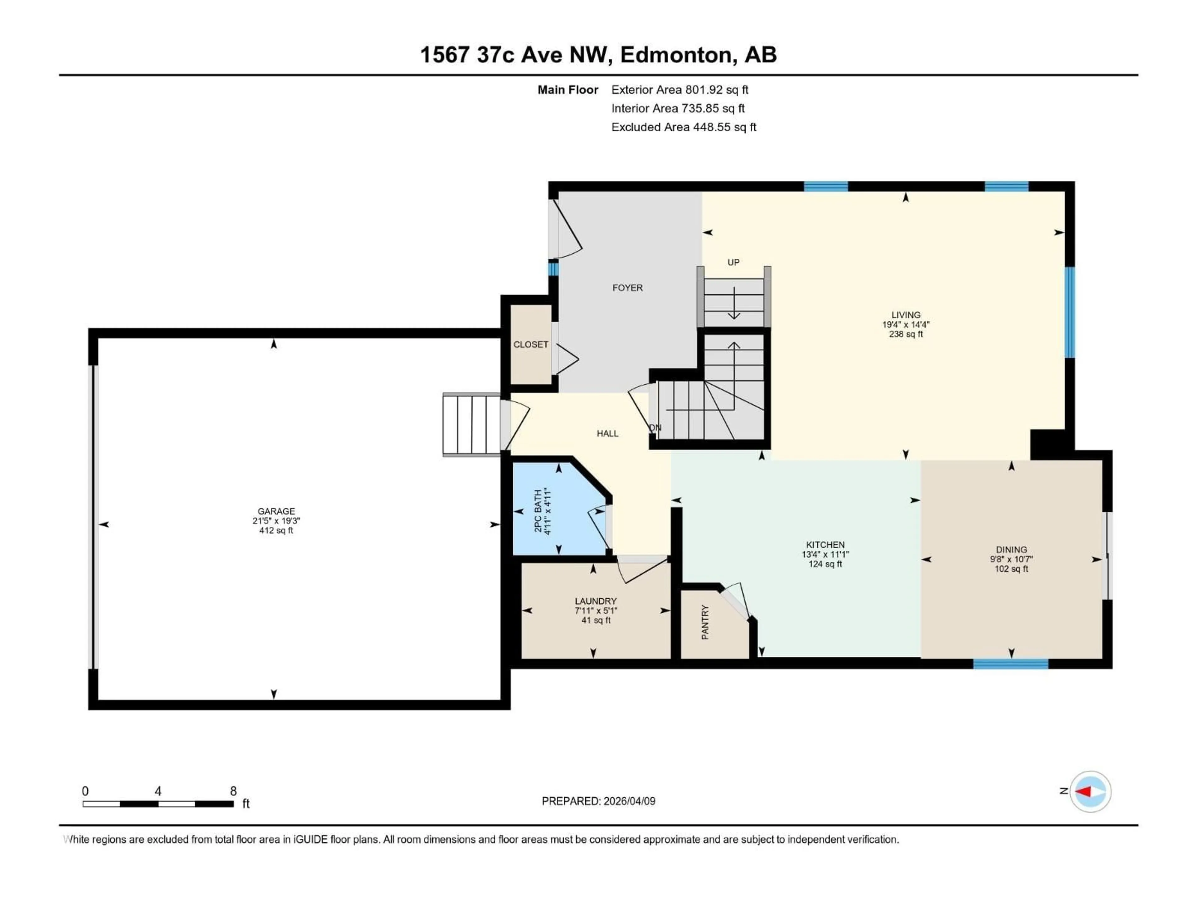 Floor plan for NW - 1567 37C AV, Edmonton Alberta T6T0E1