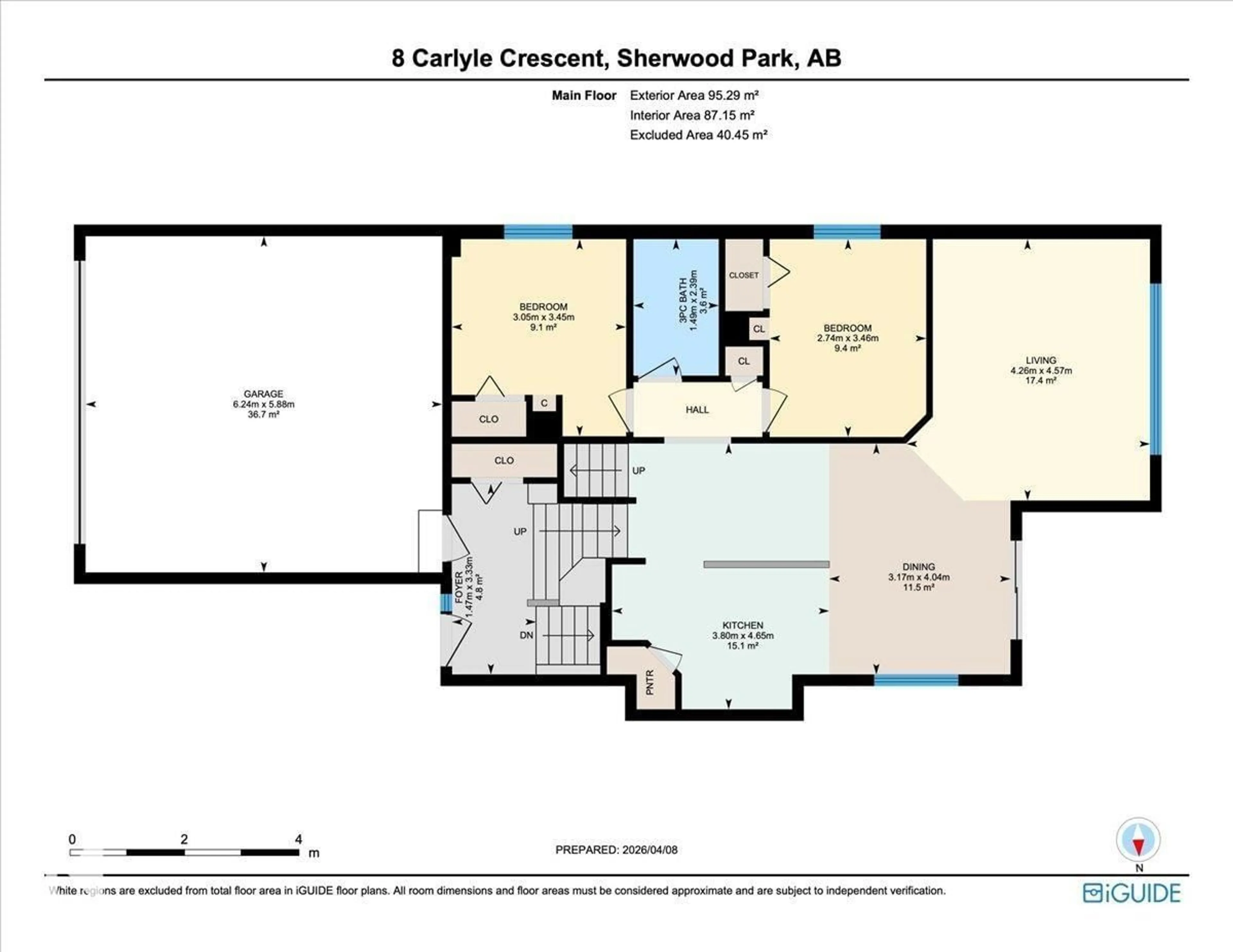 Floor plan for 8 CARLYLE CR, Sherwood Park Alberta T8H2T6