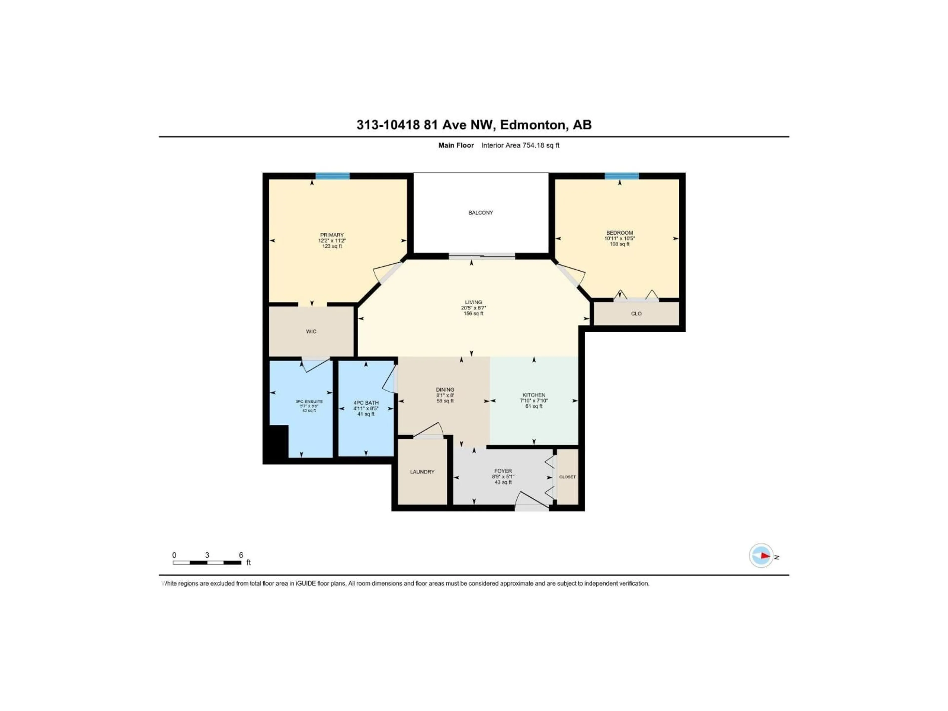 Floor plan for #313 - 10418 81 AV, Edmonton Alberta T6E1X5