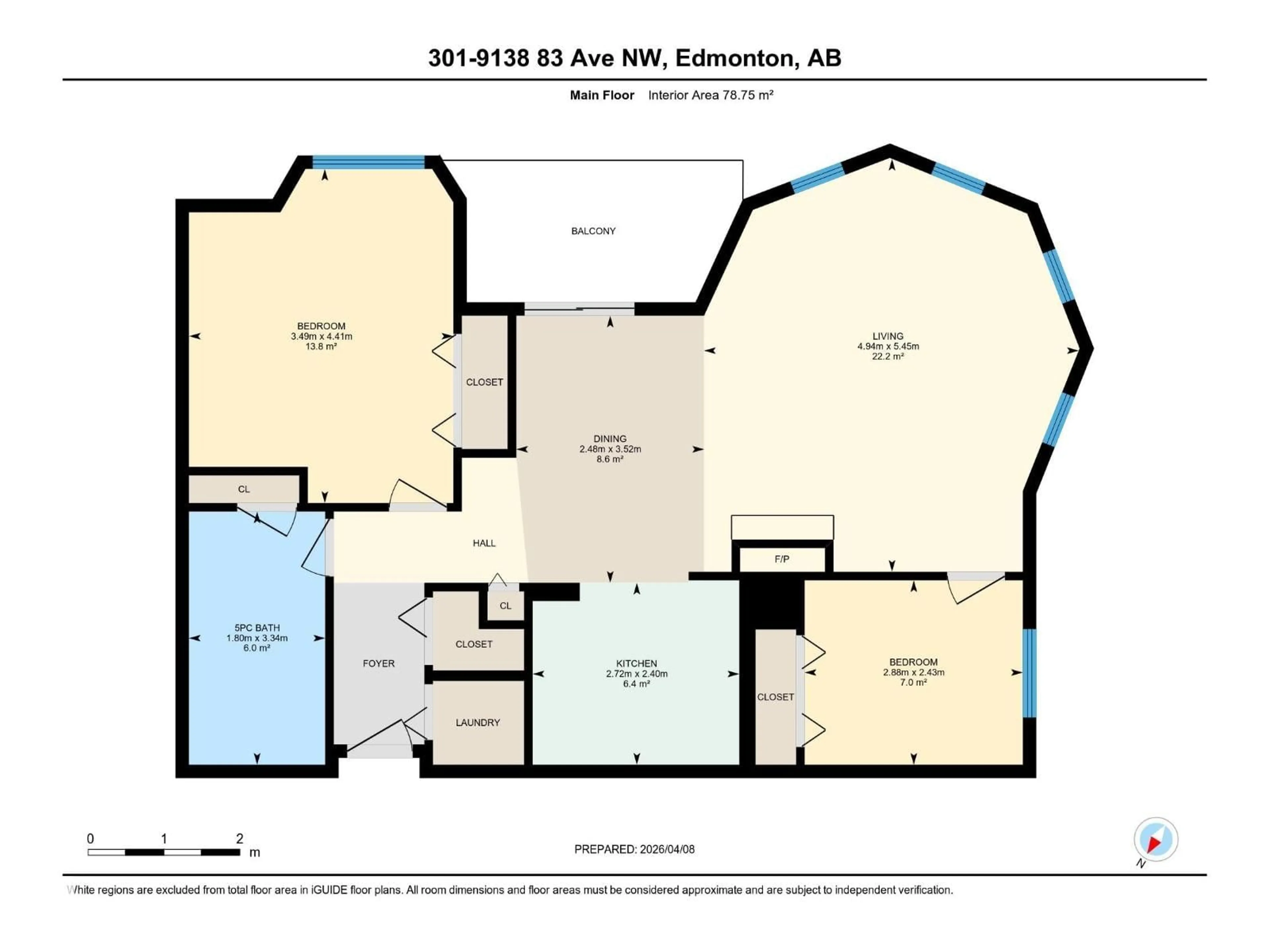 Floor plan for #301 - 9138 83 AV, Edmonton Alberta T6C1B7