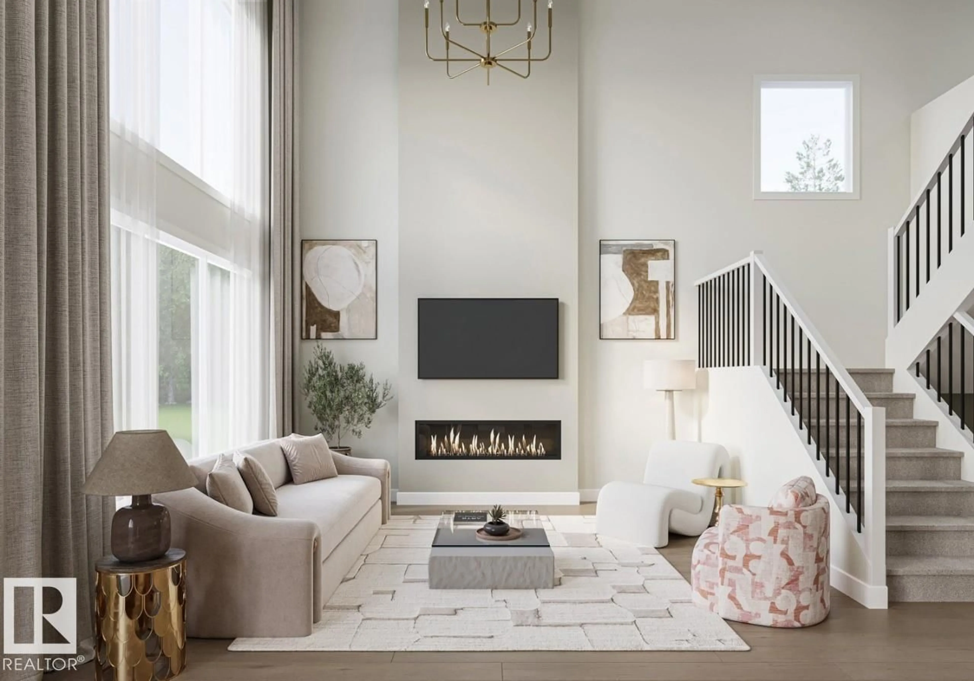 Living room with furniture, unknown for 260 FALCON CR, Leduc Alberta T0B3M3