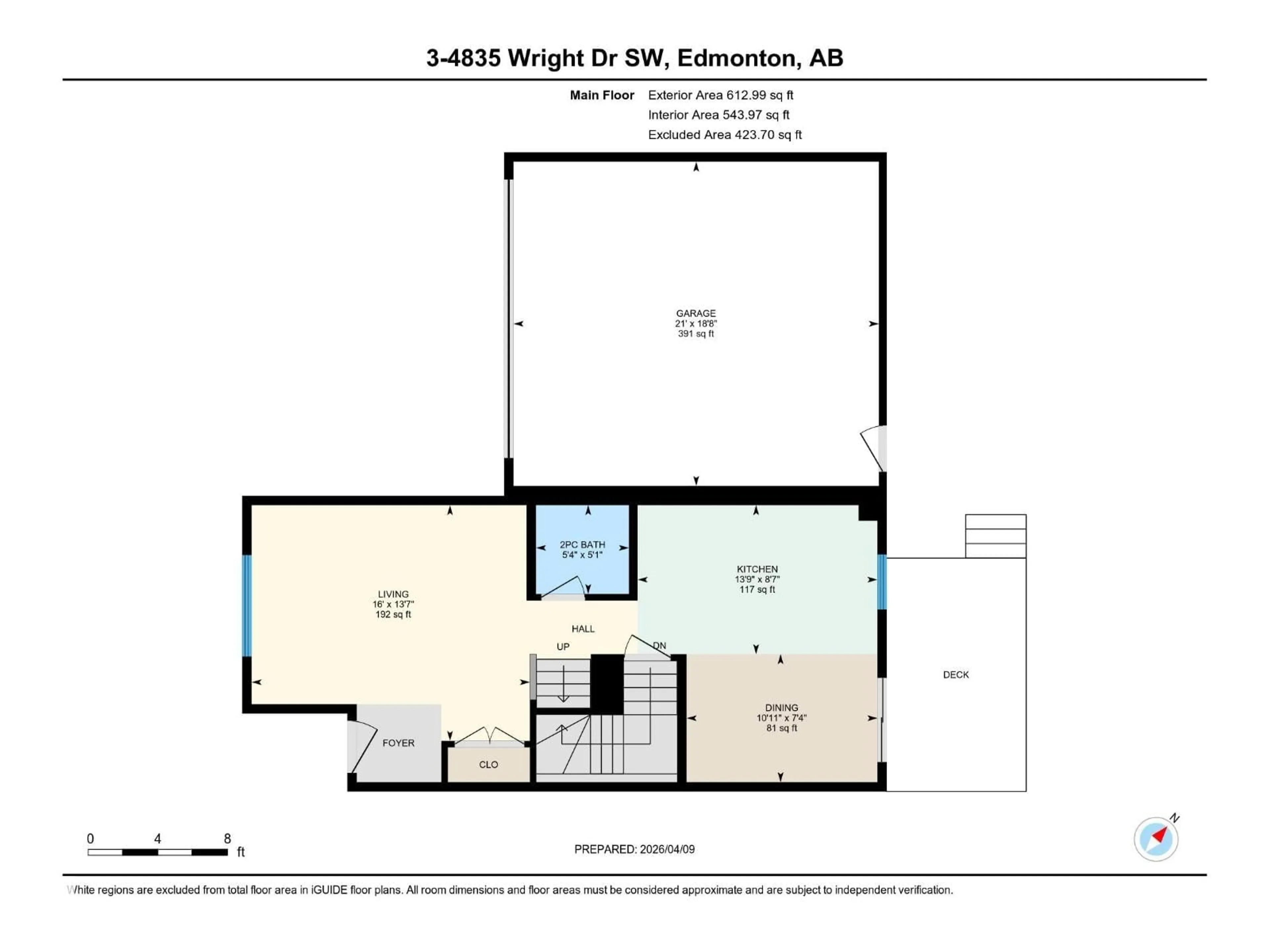 Floor plan for #3 - 4835 WRIGHT DR, Edmonton Alberta T6W3T2