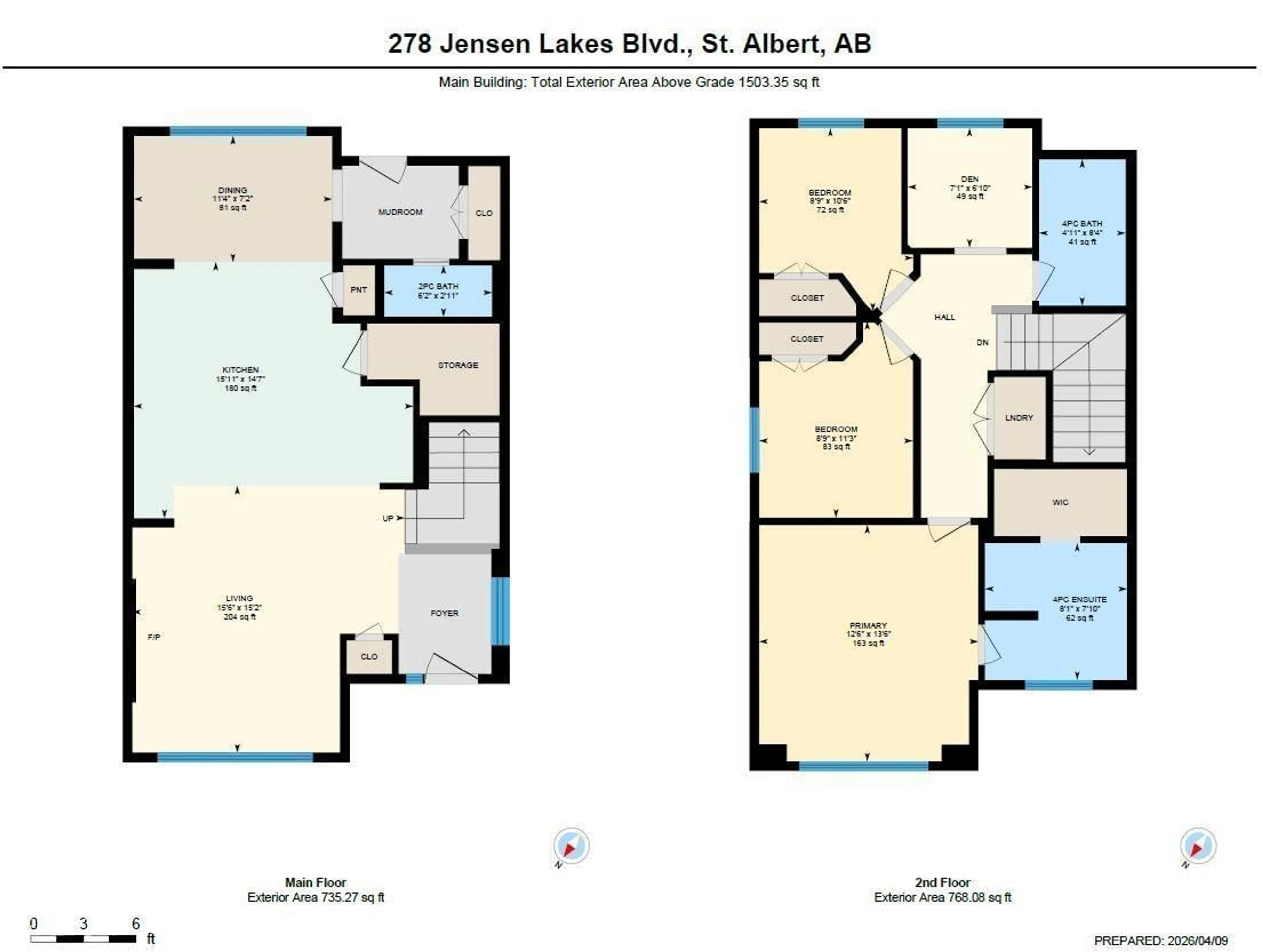 Floor plan for 278 JENSEN LAKES BV, St. Albert Alberta T8N7Z5
