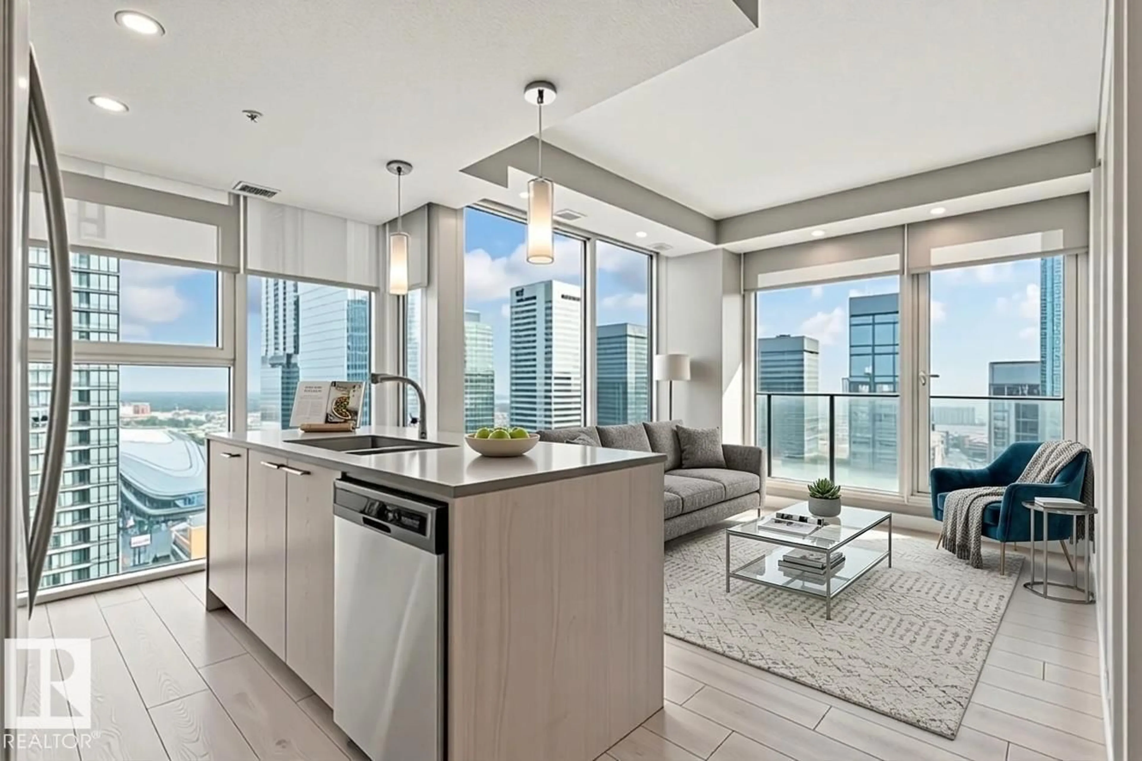 Open concept kitchen, unknown for 2303 - 10180 103 ST NW, Edmonton Alberta T5J0L1