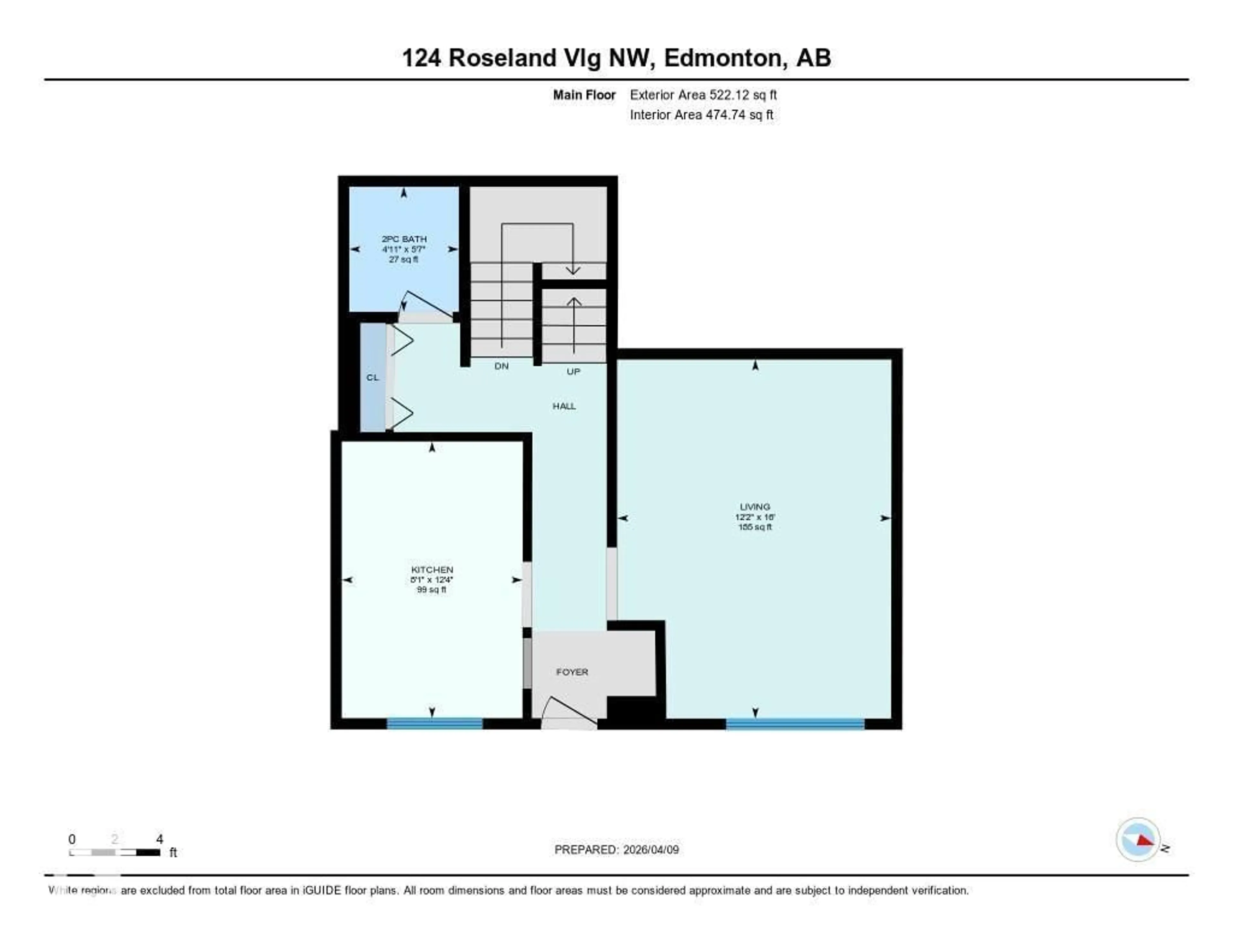 Floor plan for NW - 124 ROSELAND VG, Edmonton Alberta T5E5R6