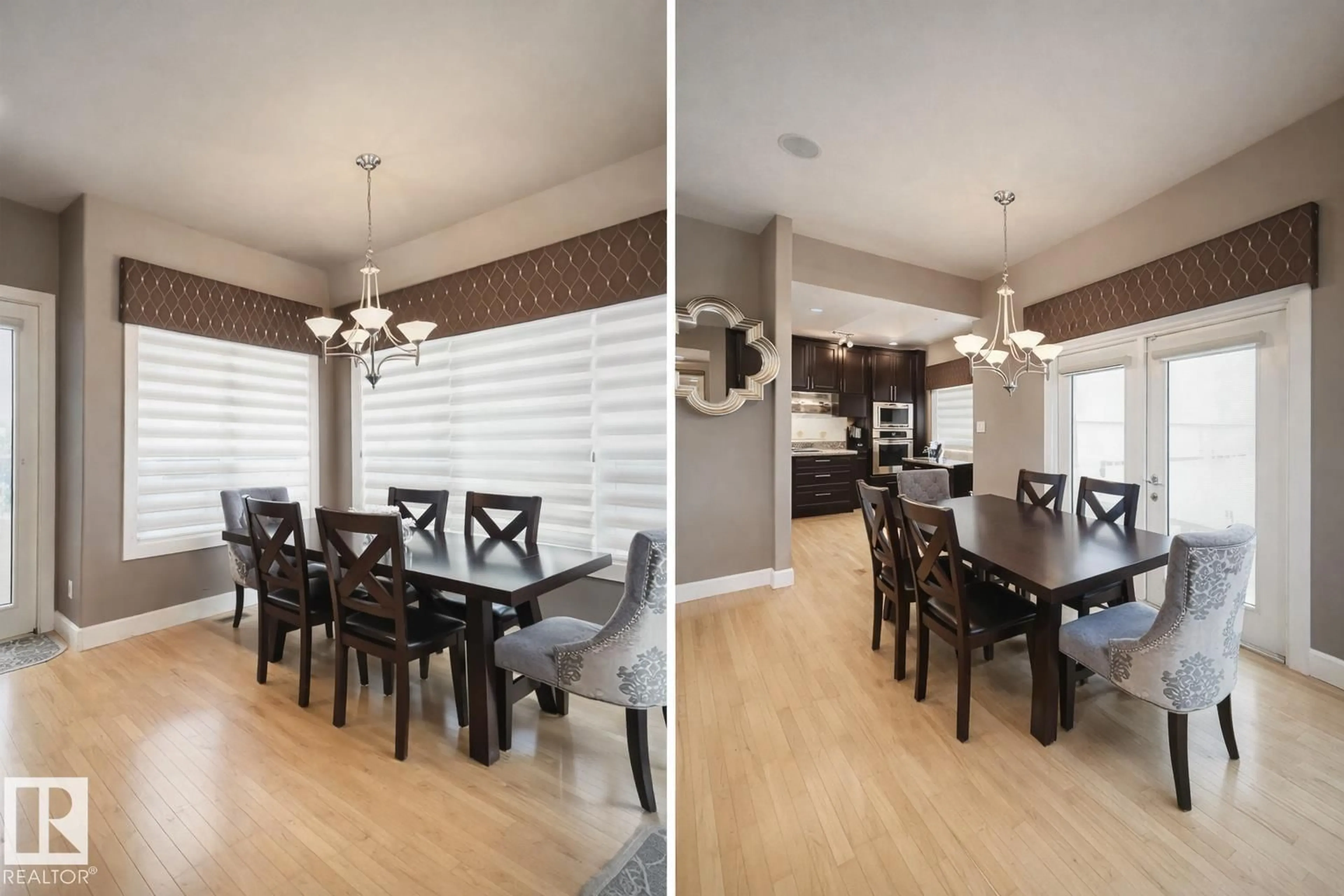 Dining room, wood/laminate floor for 6712 18 AVE SW, Edmonton Alberta T6X0G9