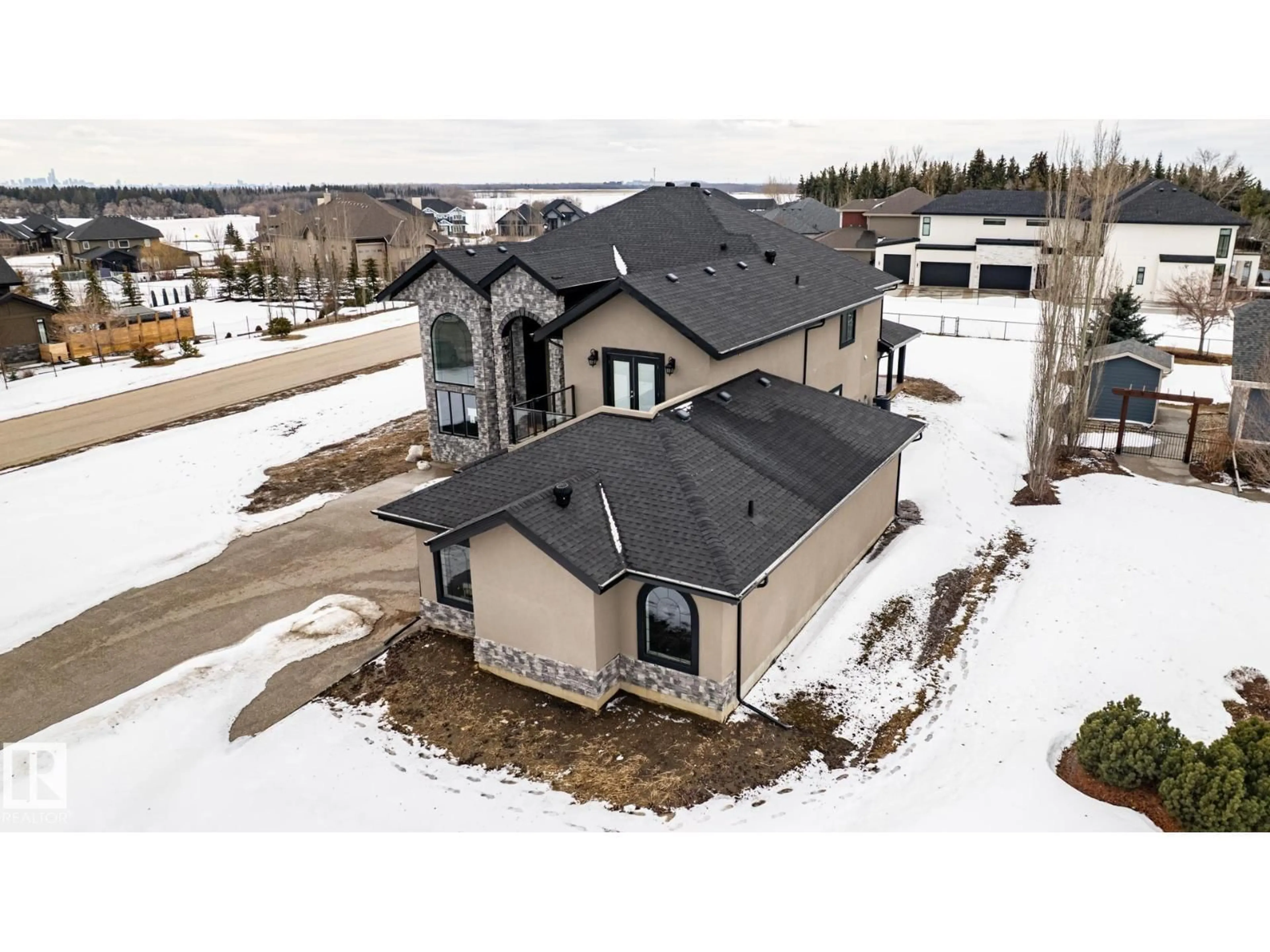 A pic from outside/outdoor area/front of a property/back of a property/a pic from drone, unknown for 229 54302 RGE ROAD 250, Rural Sturgeon County Alberta T8T0C9