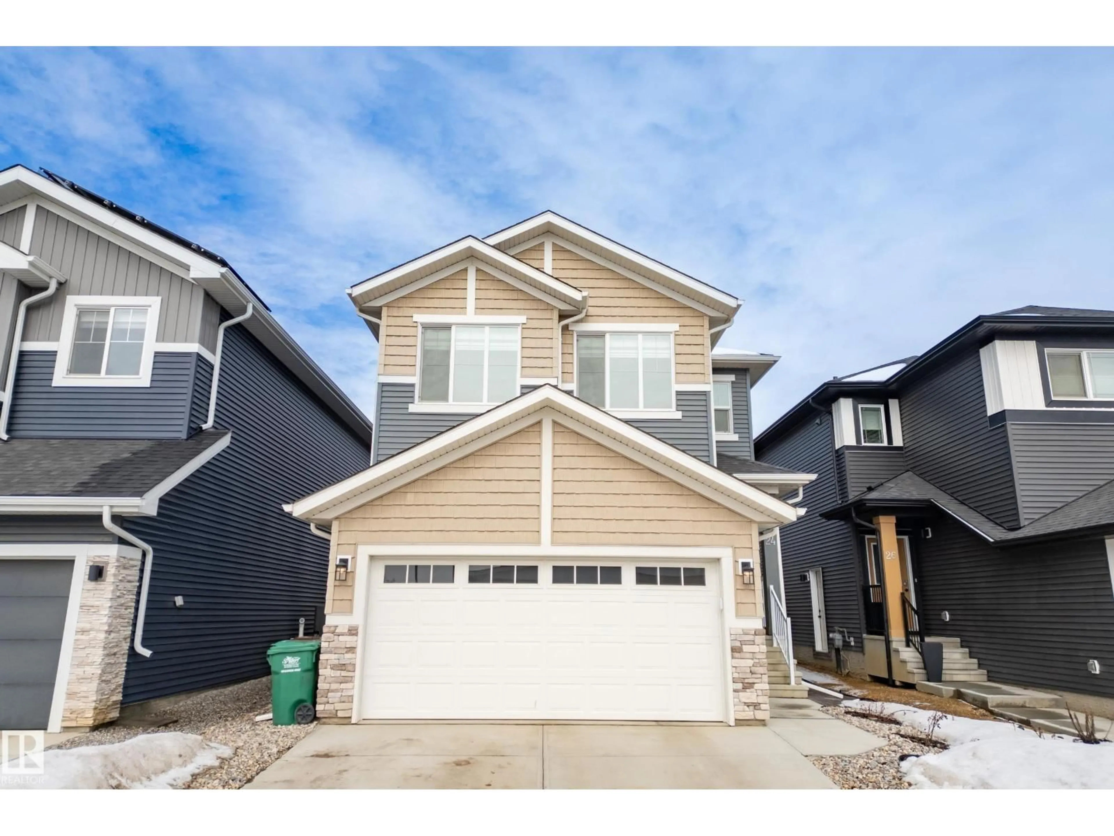 Home with vinyl exterior material, street for 24 ROSEWOOD WY, St. Albert Alberta T8N7Y8