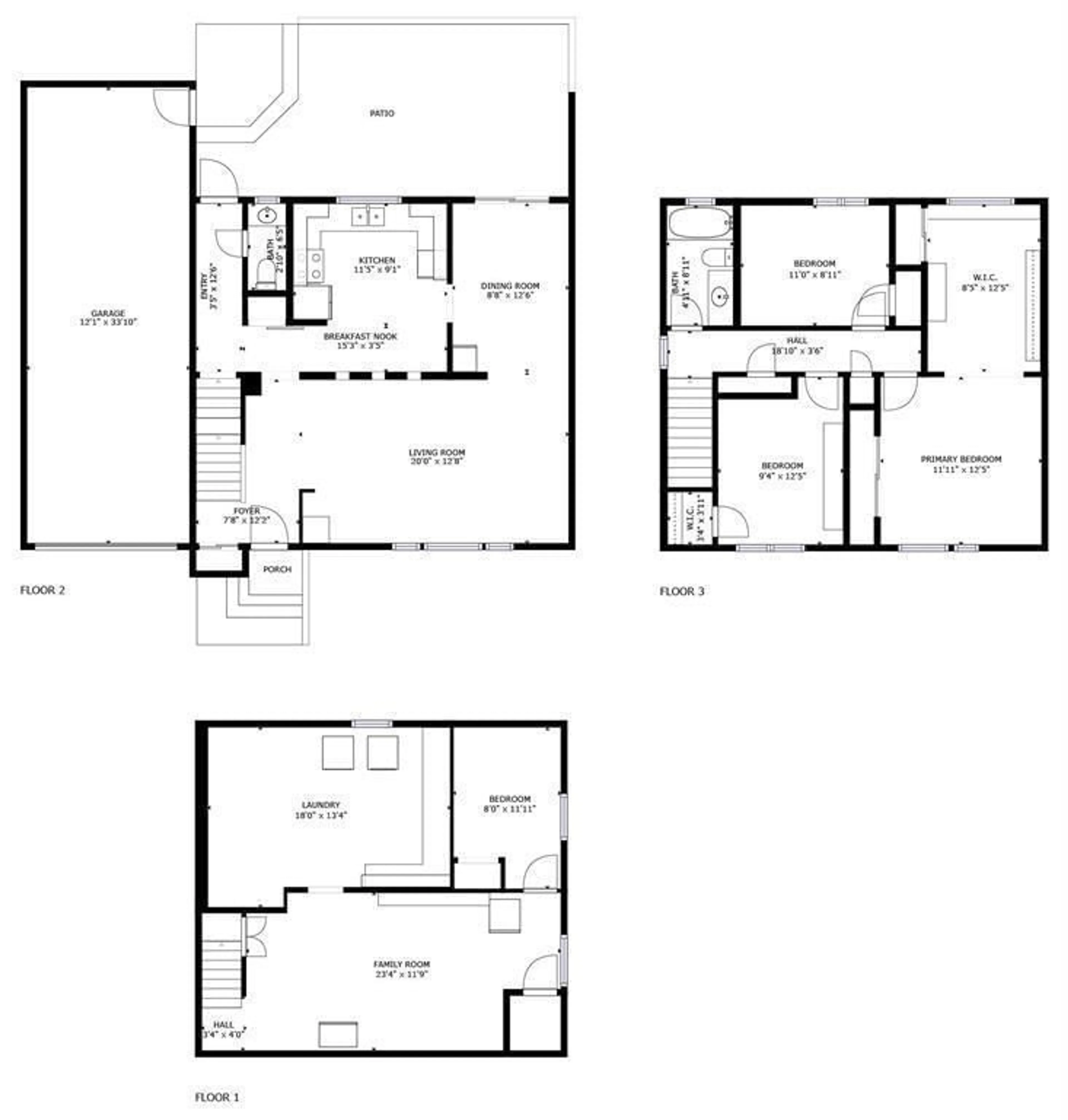 Floor plan for NW - 11507 44A AV, Edmonton Alberta T6J1A2