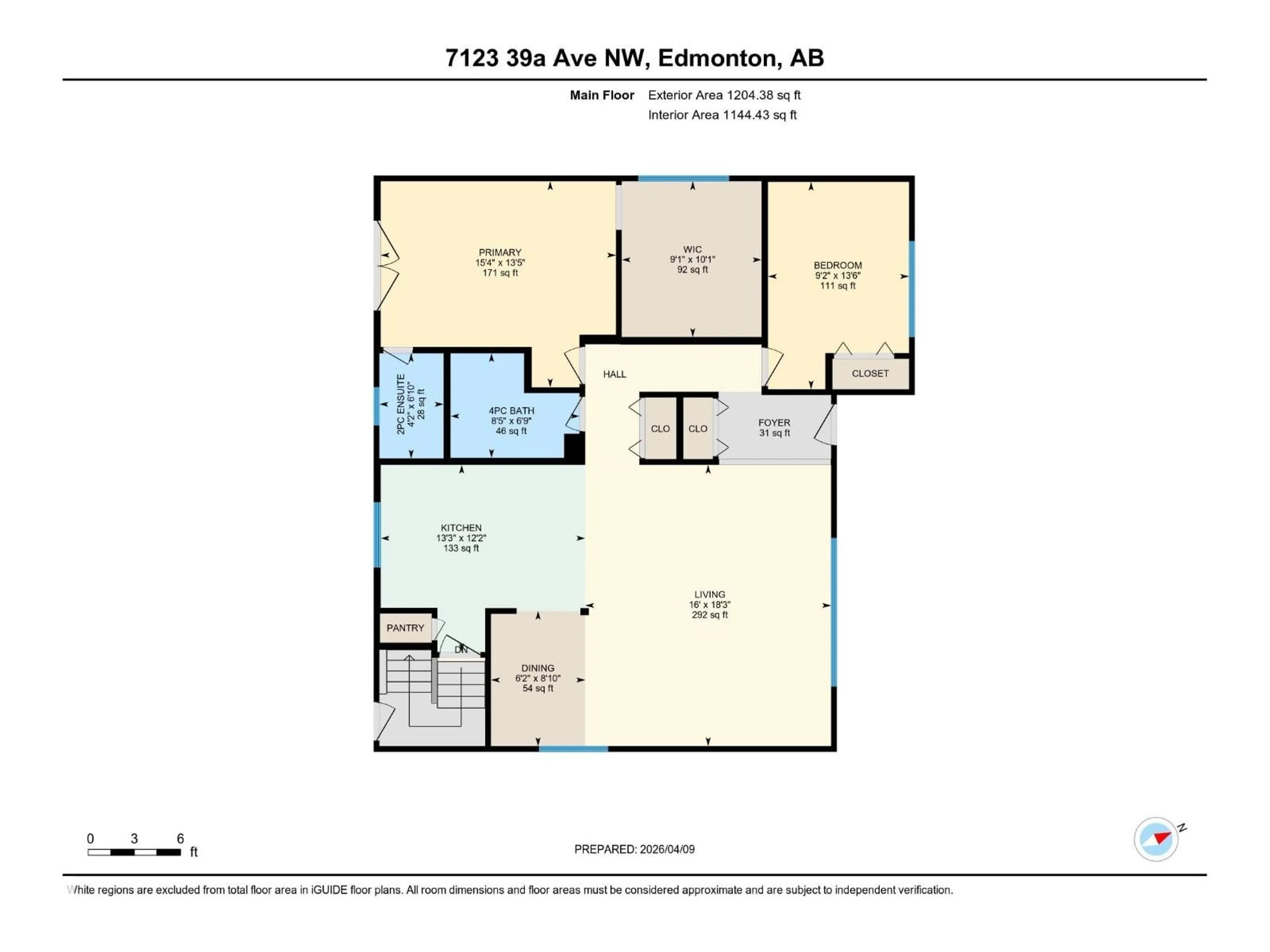 Floor plan for NW - 7123 39A AV, Edmonton Alberta T6K0R7