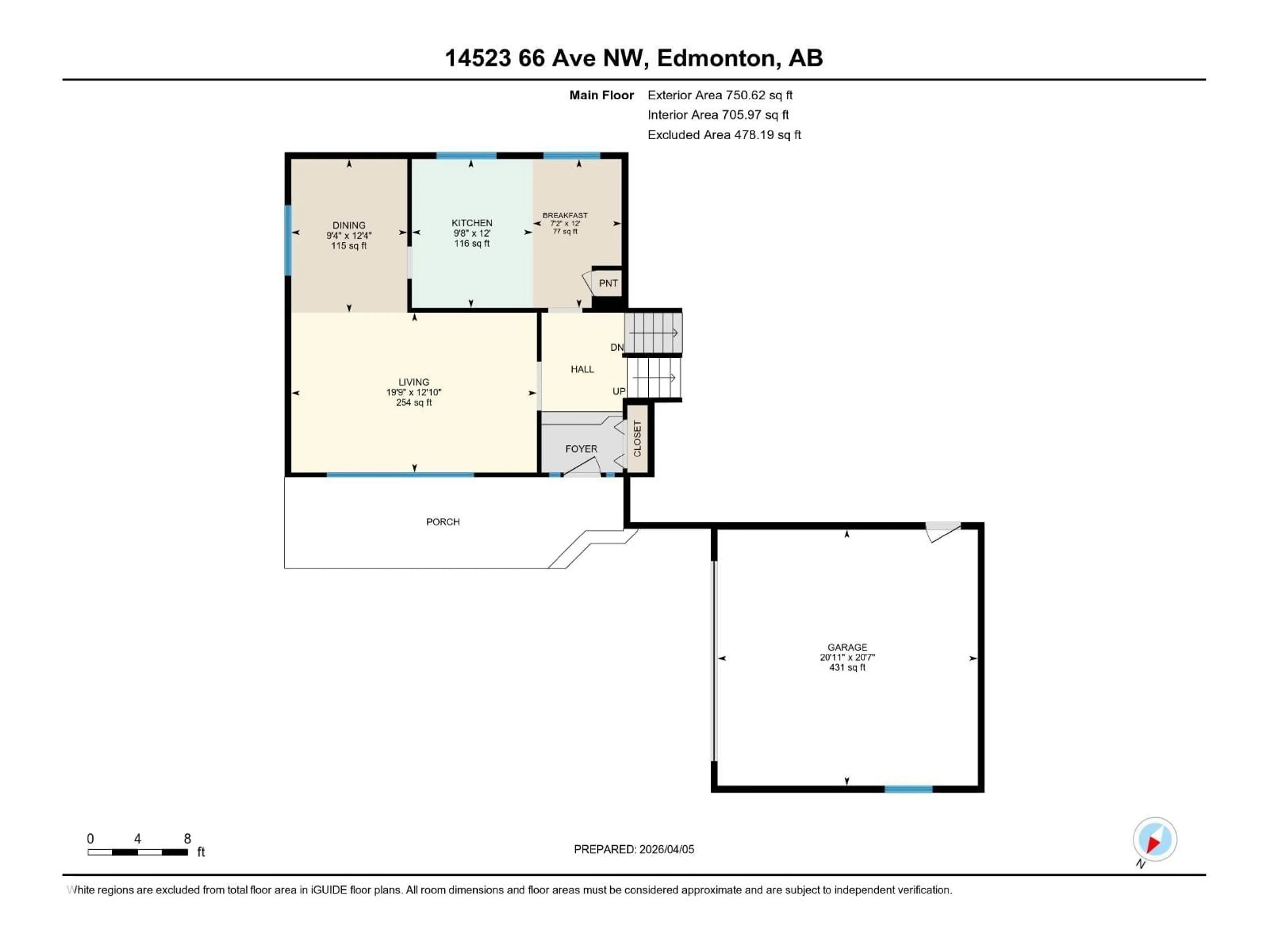 Floor plan for 14523 66 AV, Edmonton Alberta T6H1Y9