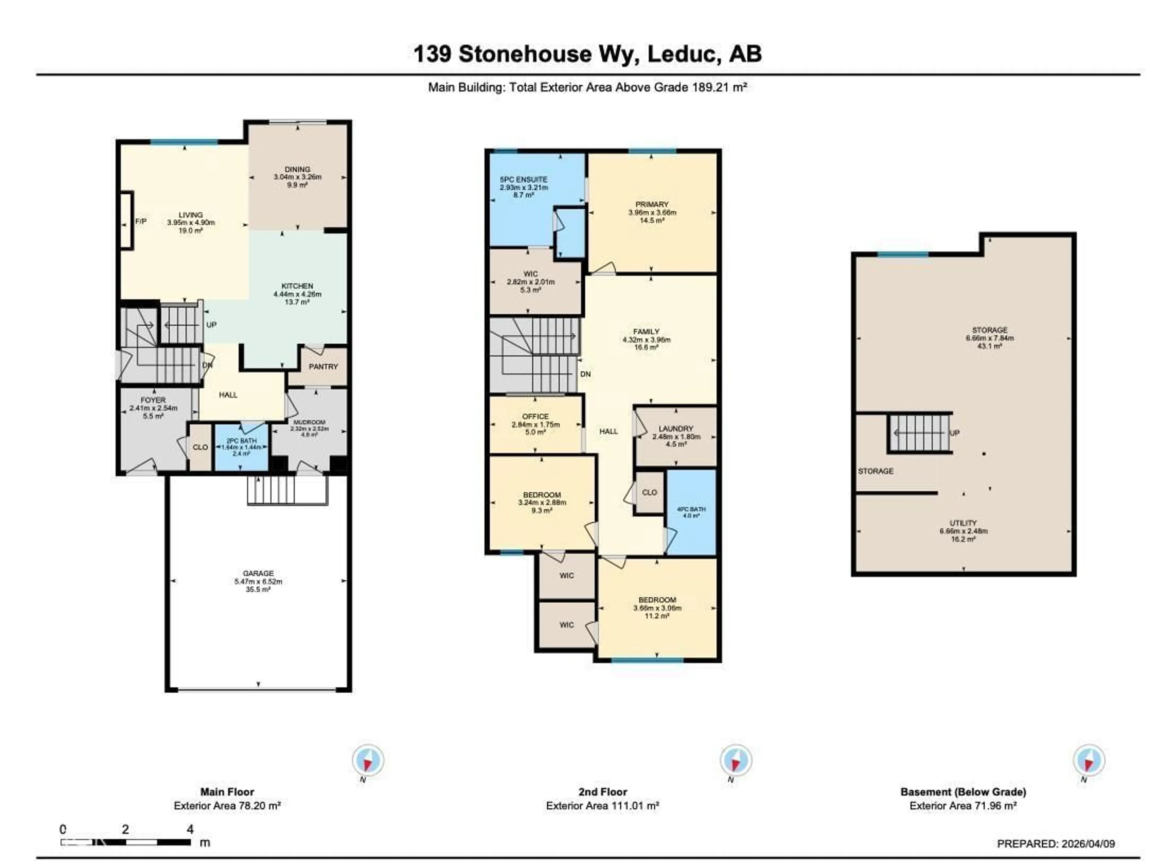 Floor plan for 139 STONEHOUSE WY, Leduc Alberta T9E1R1