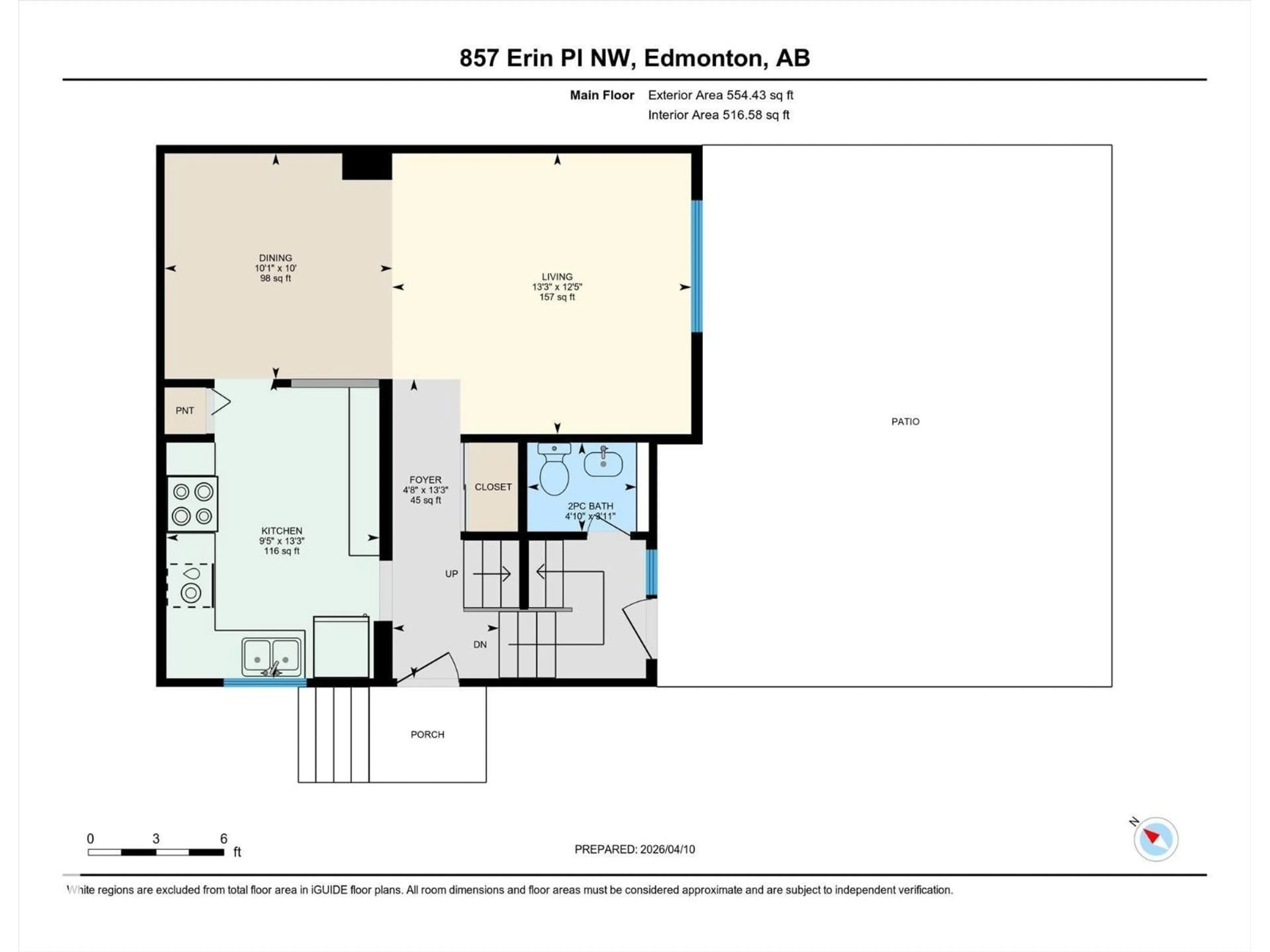 Floor plan for 857 ERIN PL, Edmonton Alberta T5T1M6