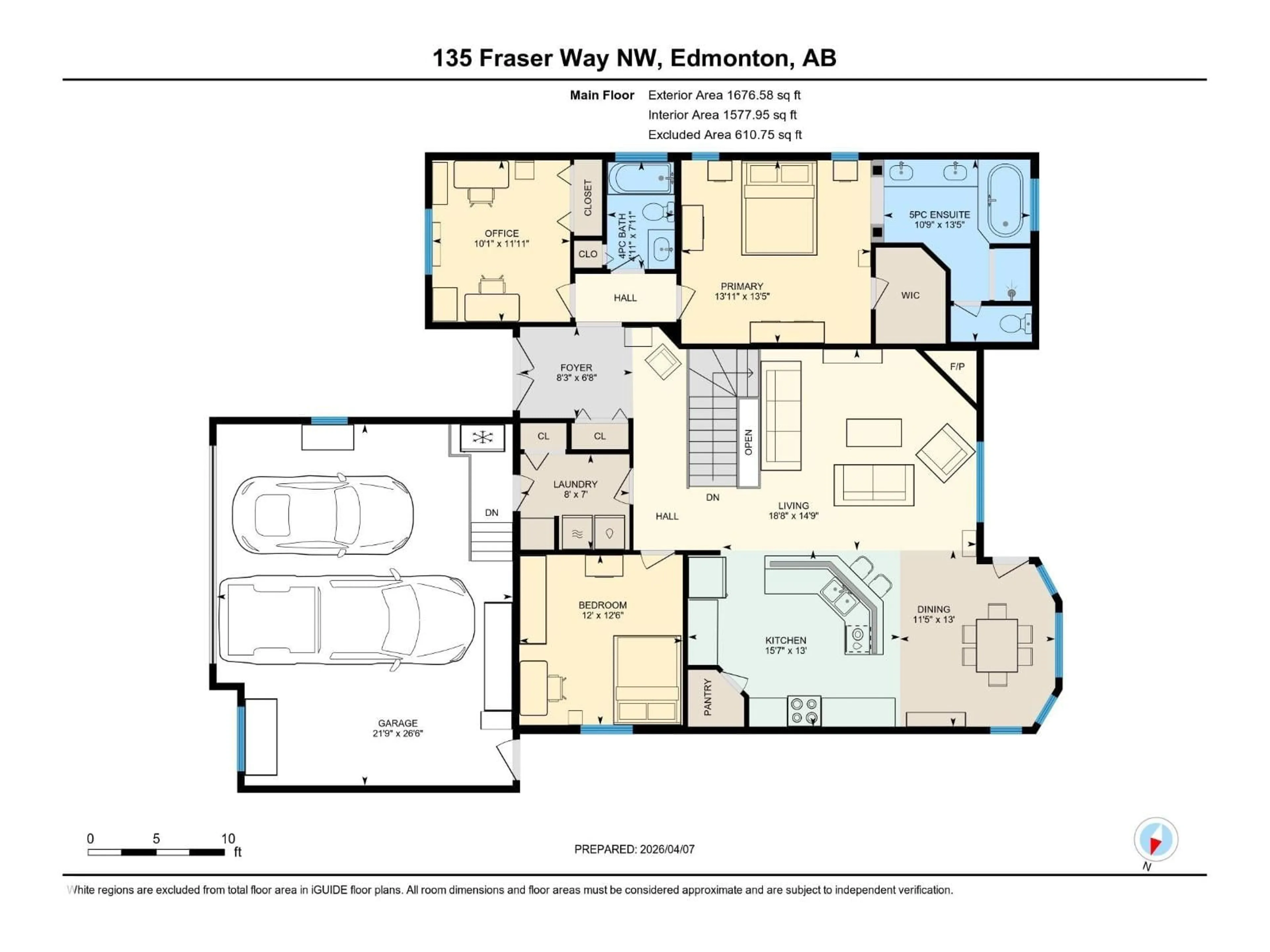 Floor plan for 135 FRASER WY, Edmonton Alberta T5Y3M8