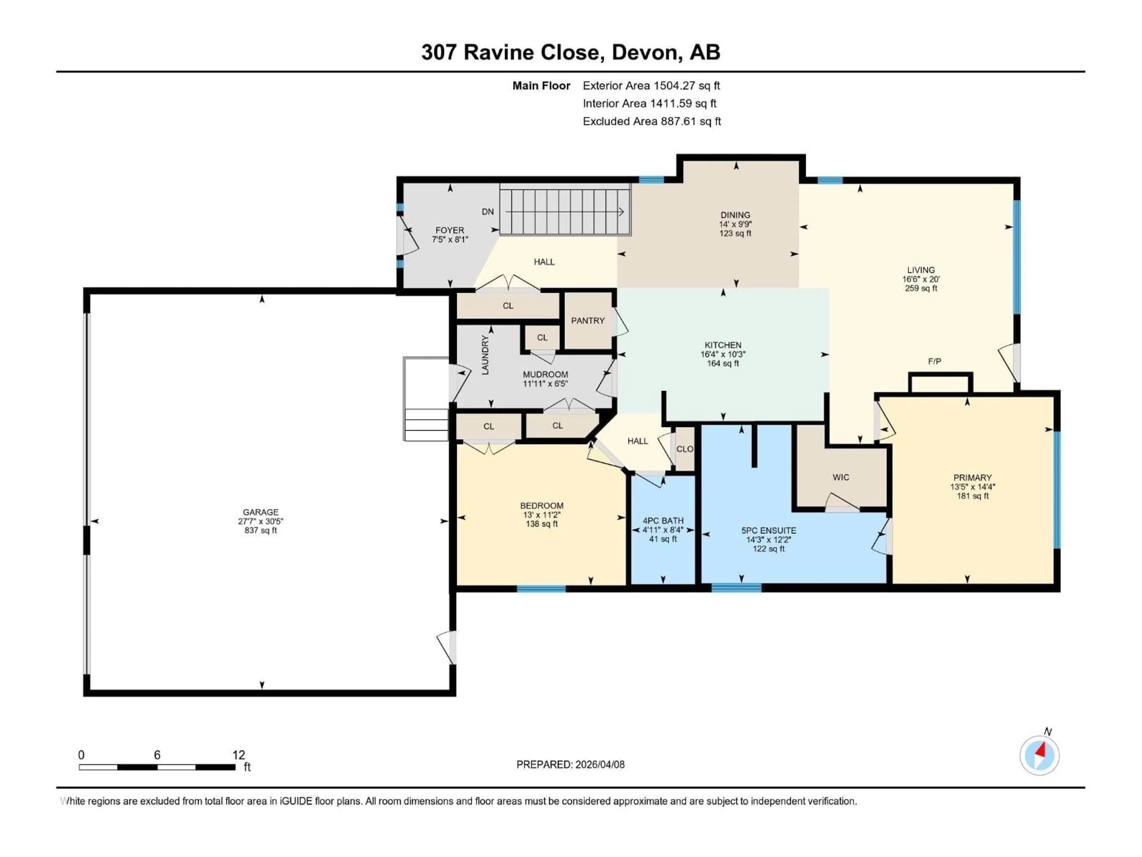 Floor plan for 307 RAVINE CL, Devon Alberta T9G0A2
