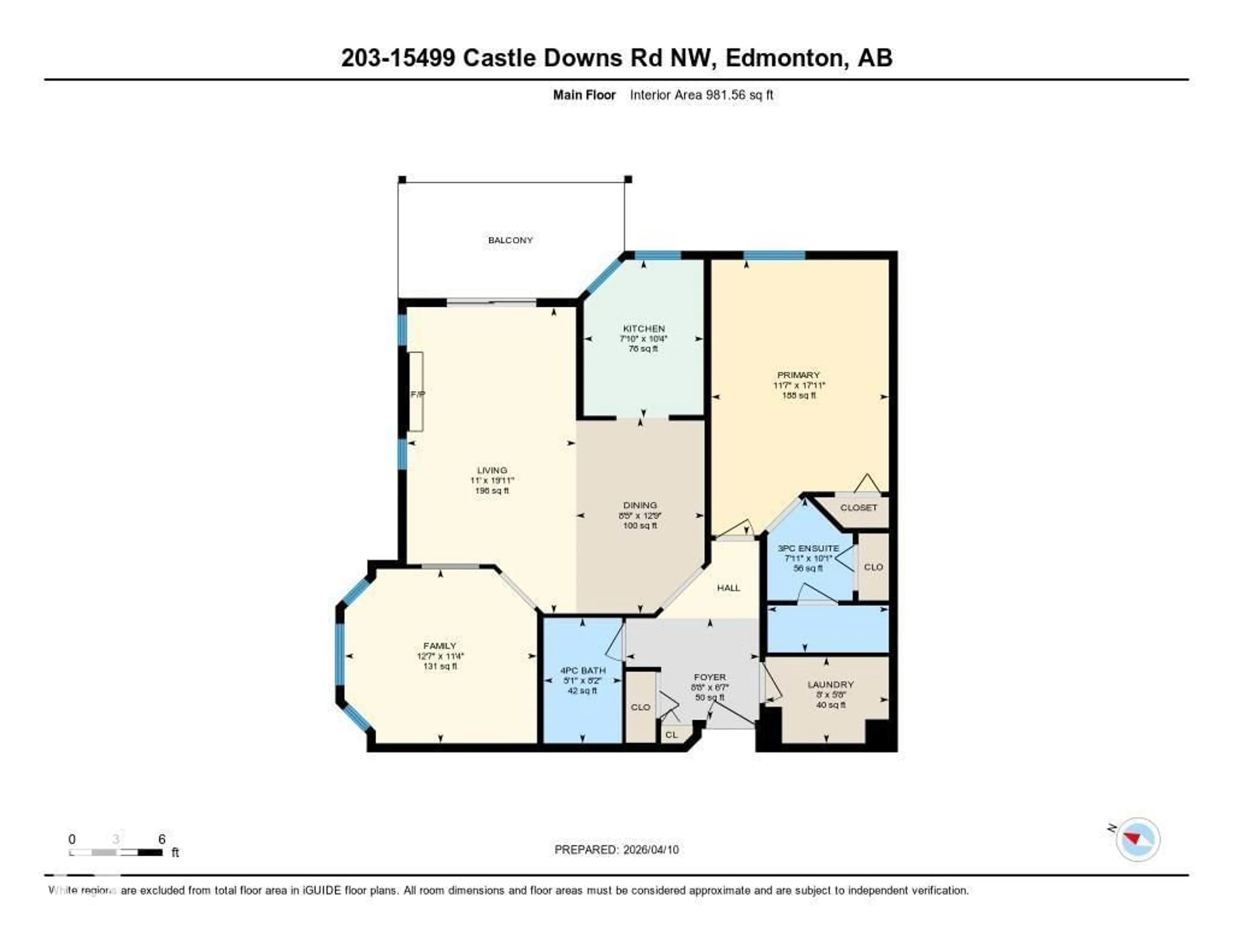 Floor plan for #203 - 15499 CASTLE DOWNS RD, Edmonton Alberta T5X5Y3