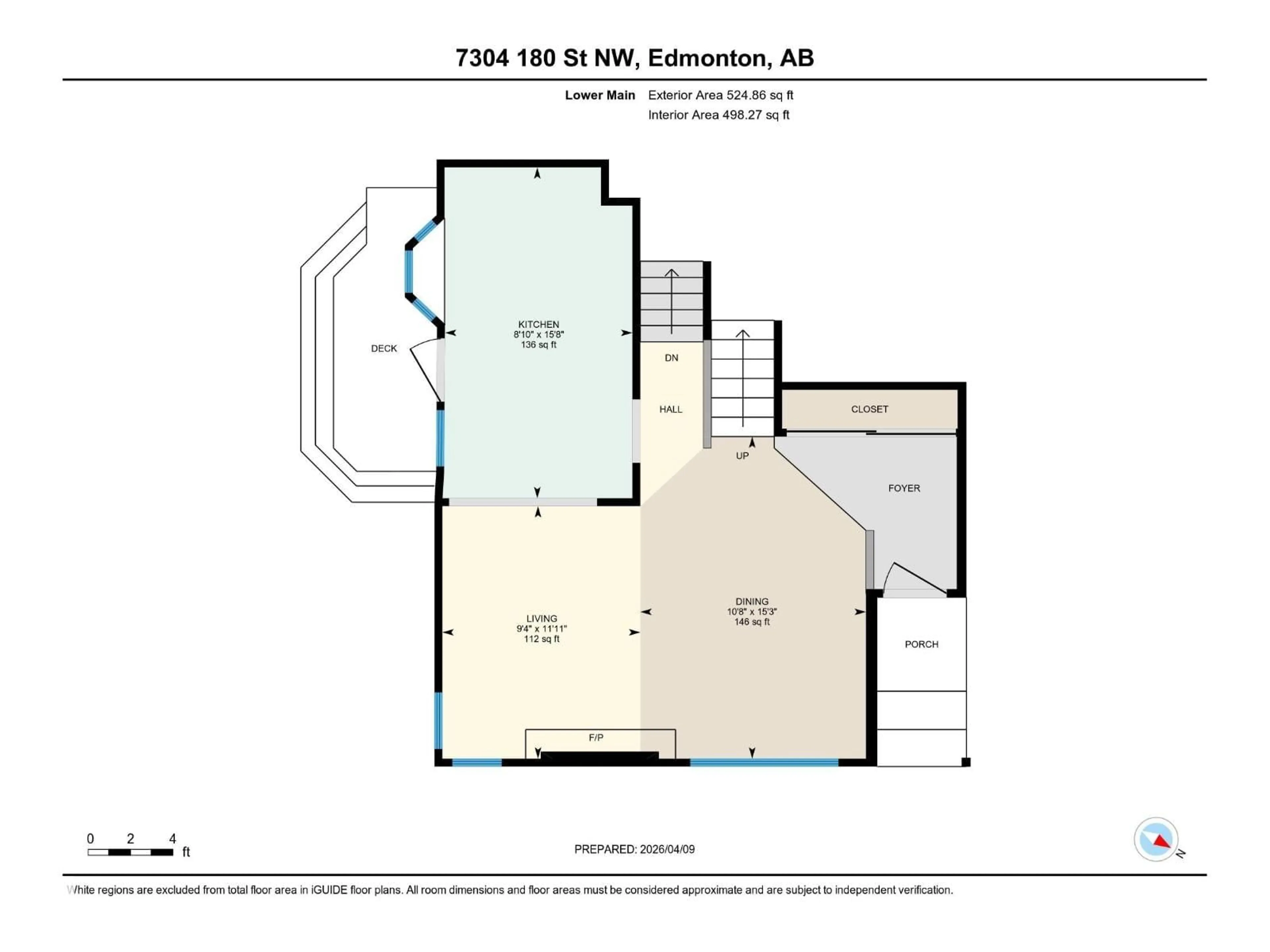 Floor plan for NW - 7304 180 ST, Edmonton Alberta T5T2K8