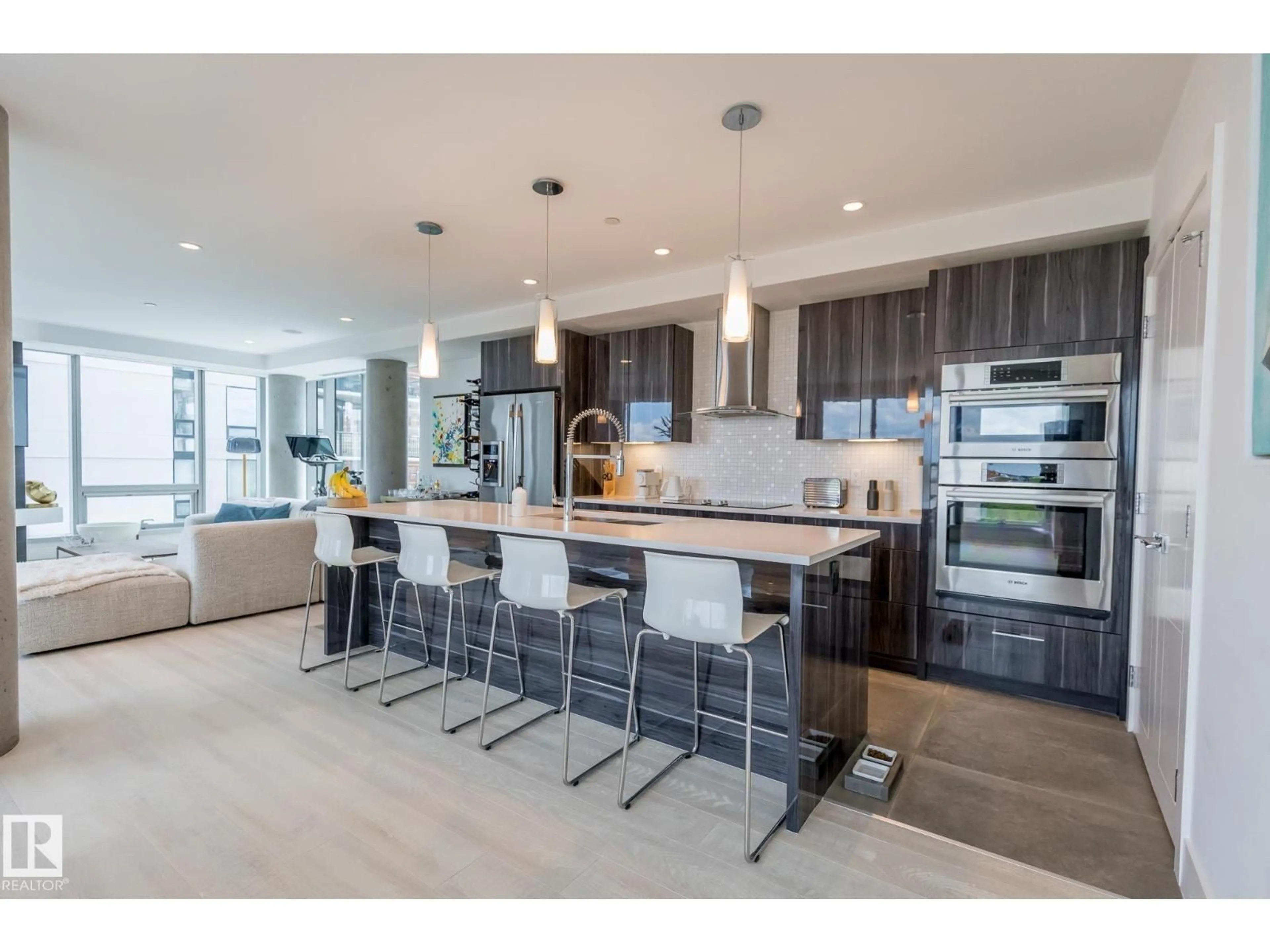 Open concept kitchen, ceramic/tile floor for #601 - 11969 JASPER AV NW, Edmonton Alberta T5K0P1