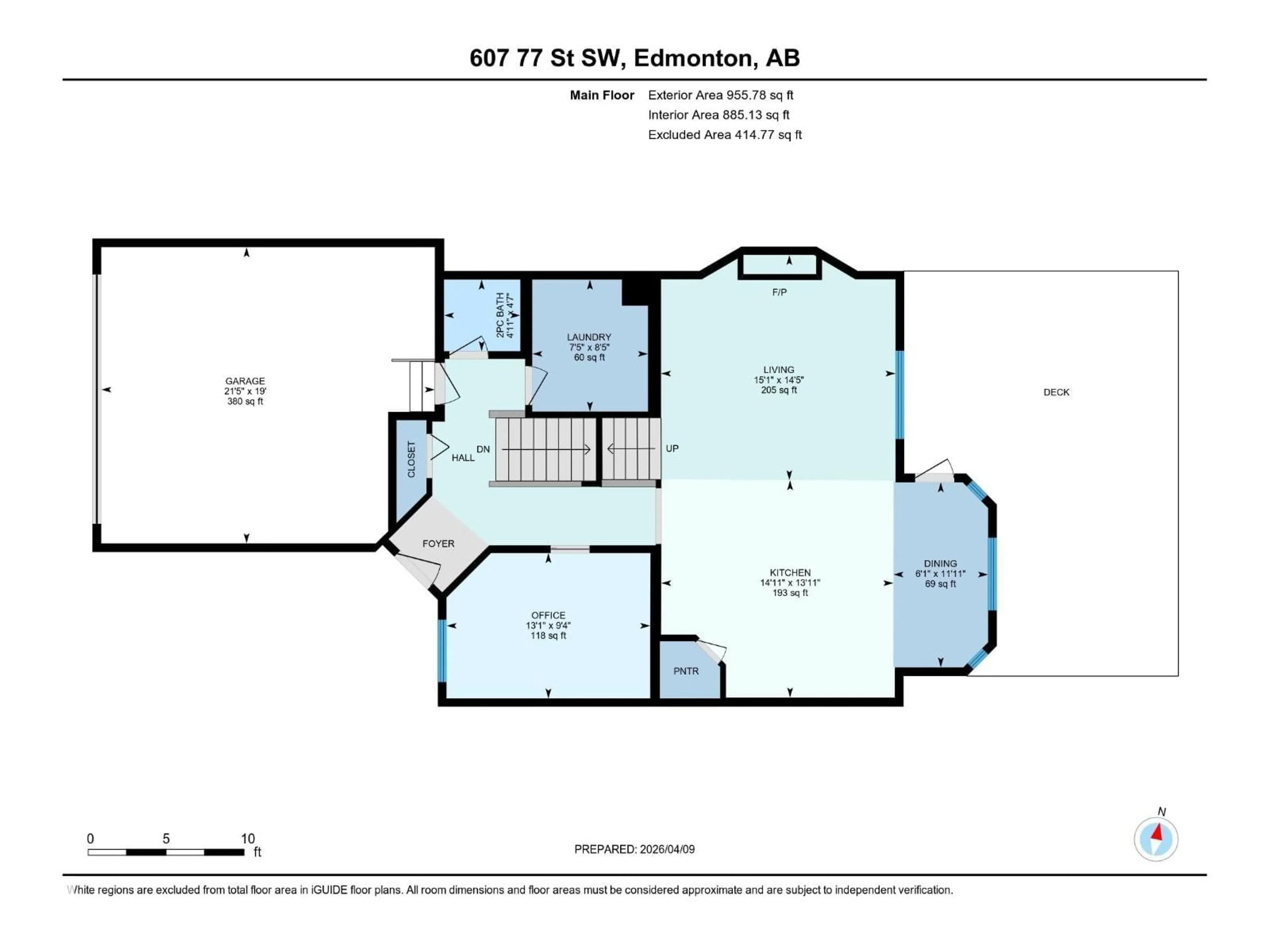 Floor plan for 607 77 ST, Edmonton Alberta T6X0A1