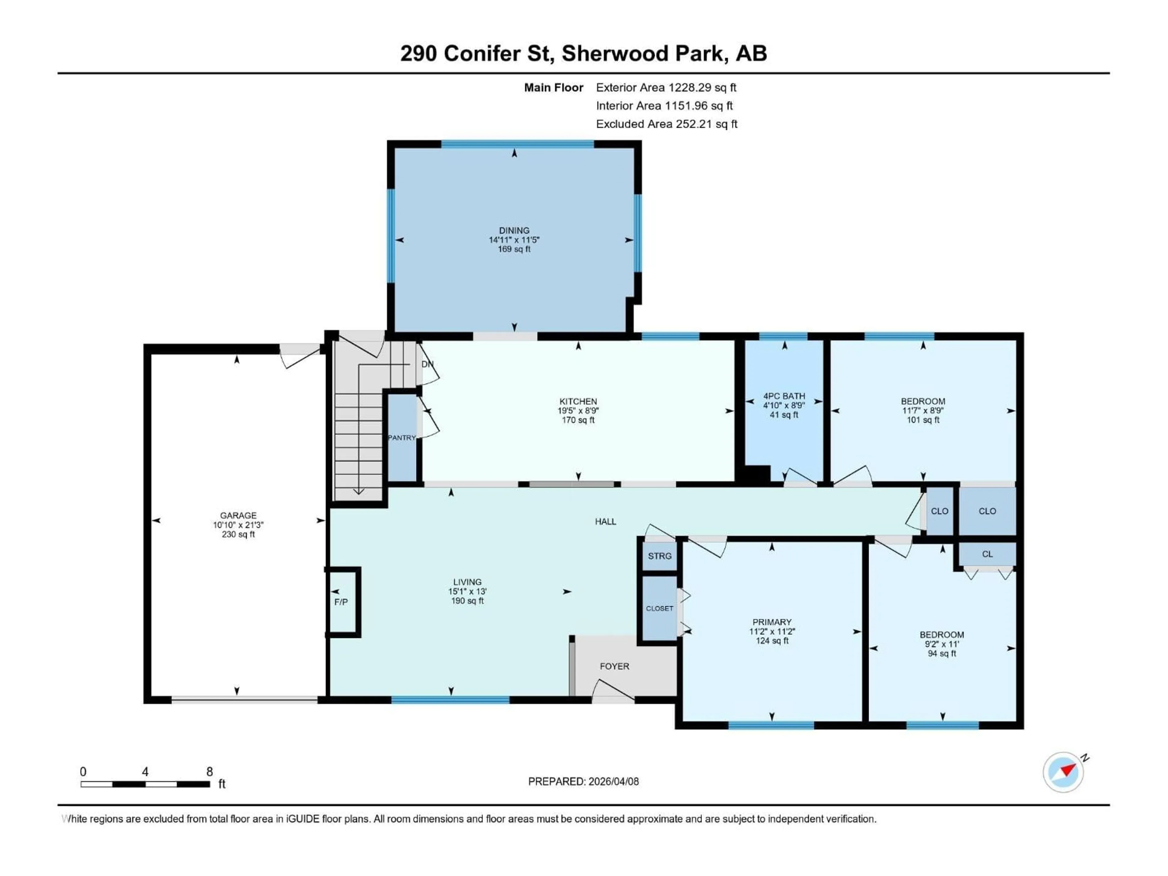 Floor plan for 290 CONIFER ST, Sherwood Park Alberta T8A1M3