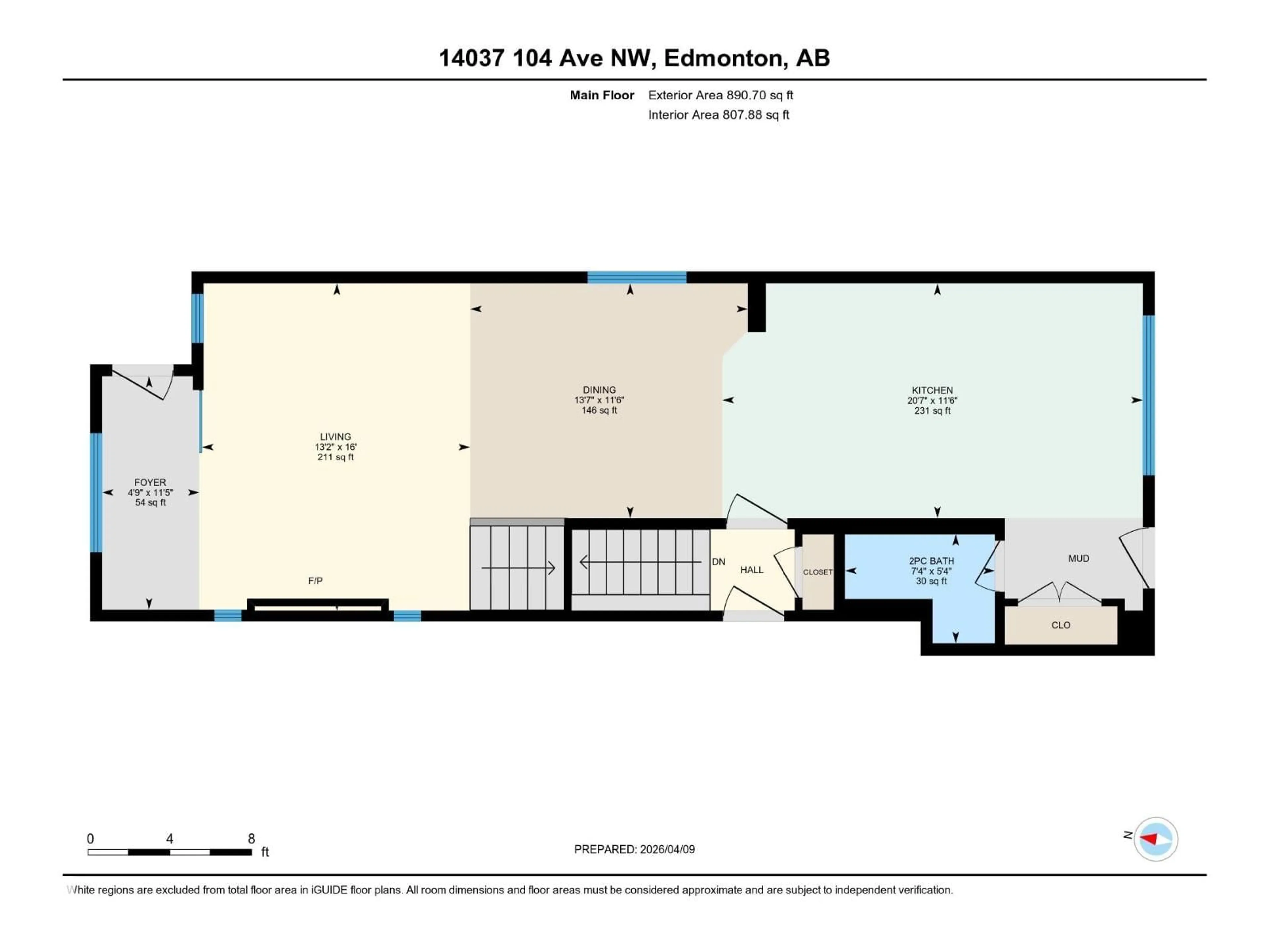 Floor plan for 14037 104 AV, Edmonton Alberta T5N0W7