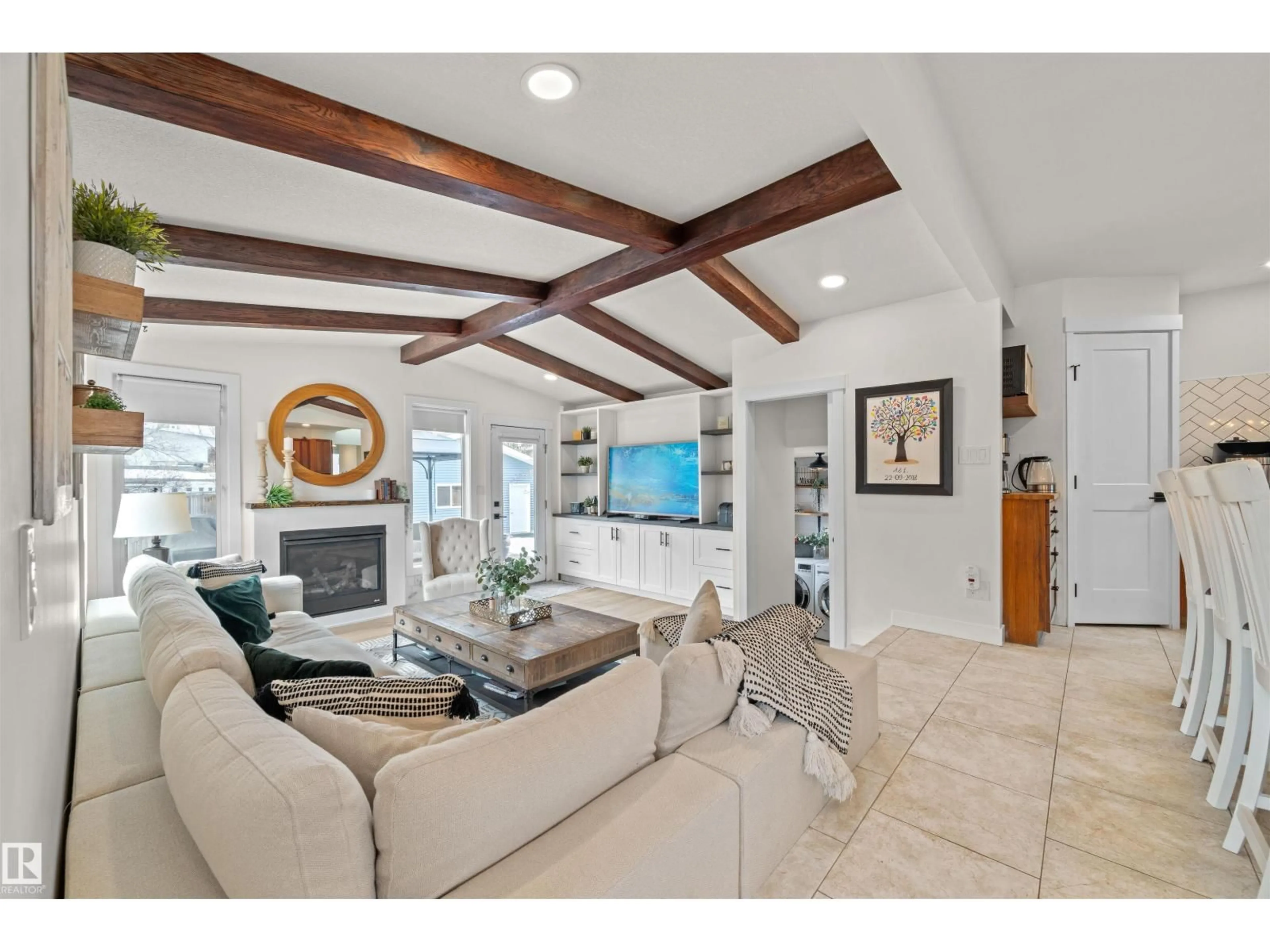 Living room with furniture, ceramic/tile floor for 10616 125 ST, Edmonton Alberta T5N1T6