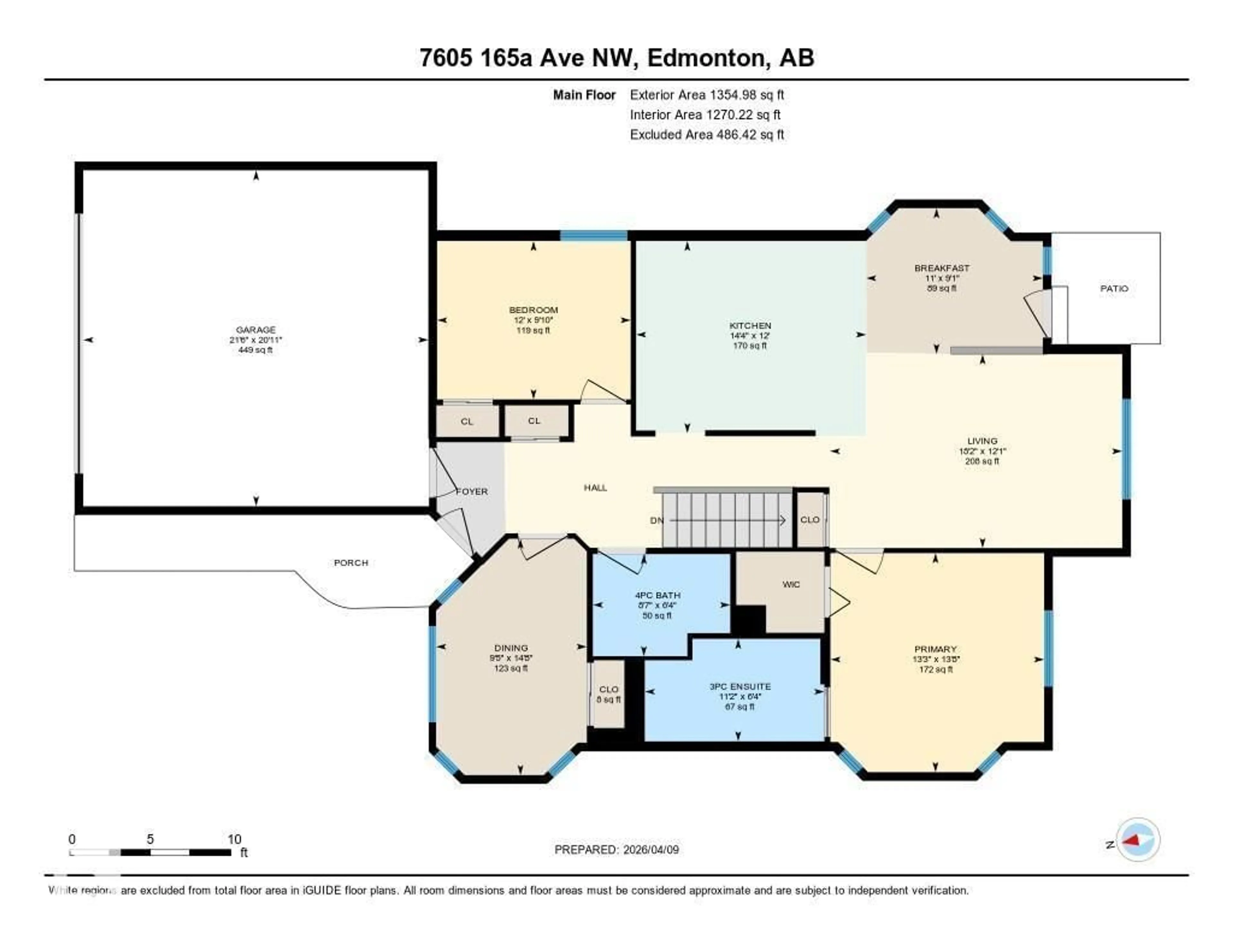 Floor plan for 7605 165A AV, Edmonton Alberta T5Z3P8