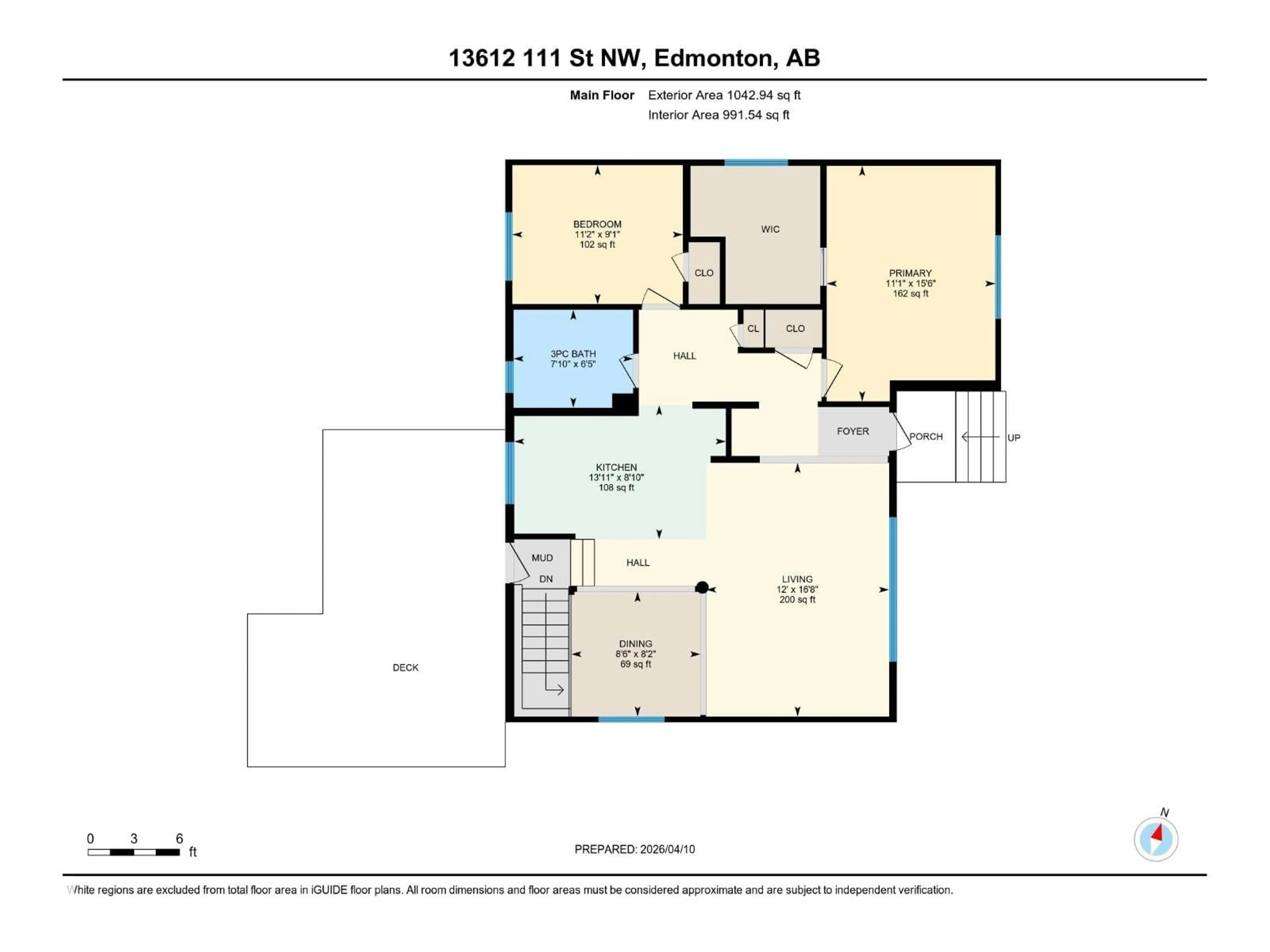 Floor plan for 13612 111 ST, Edmonton Alberta T5E4Z8