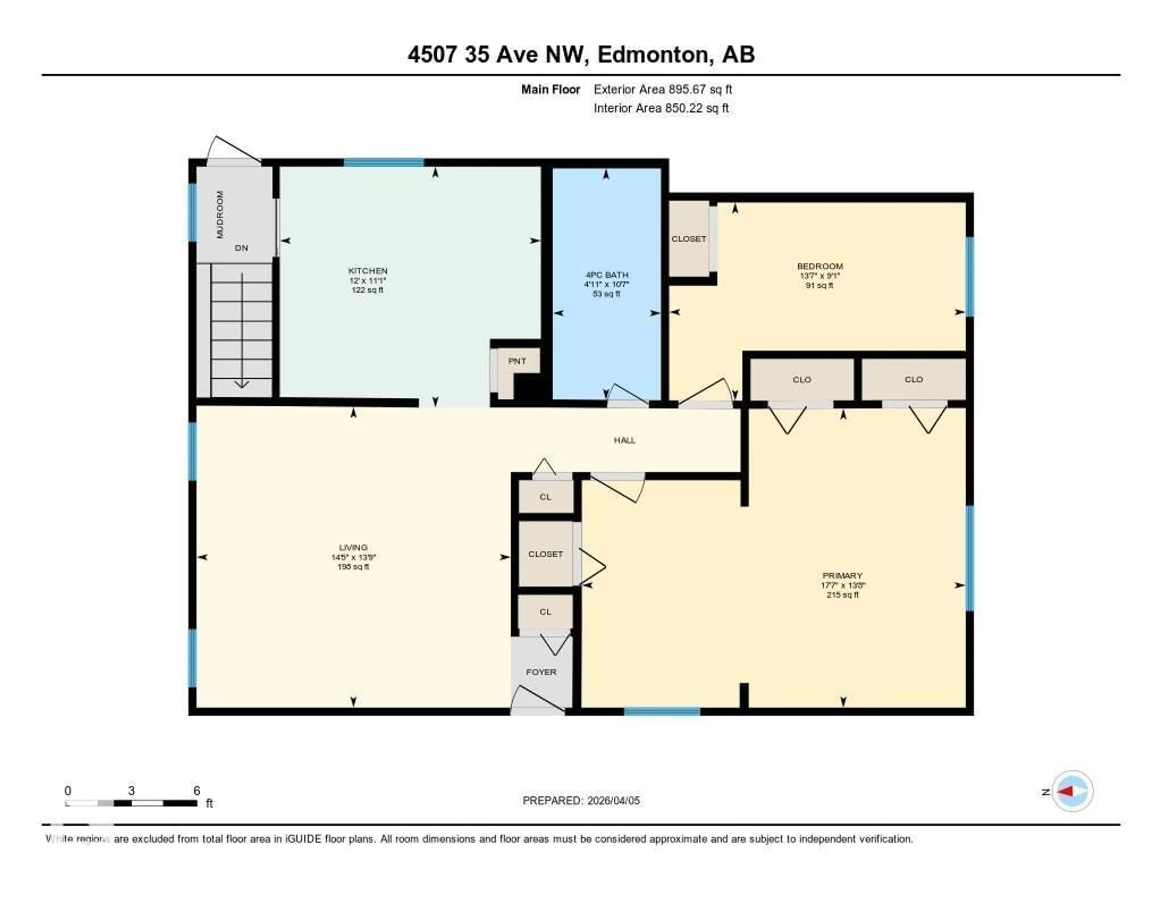 Floor plan for 4507 35 AV, Edmonton Alberta T6L3P8