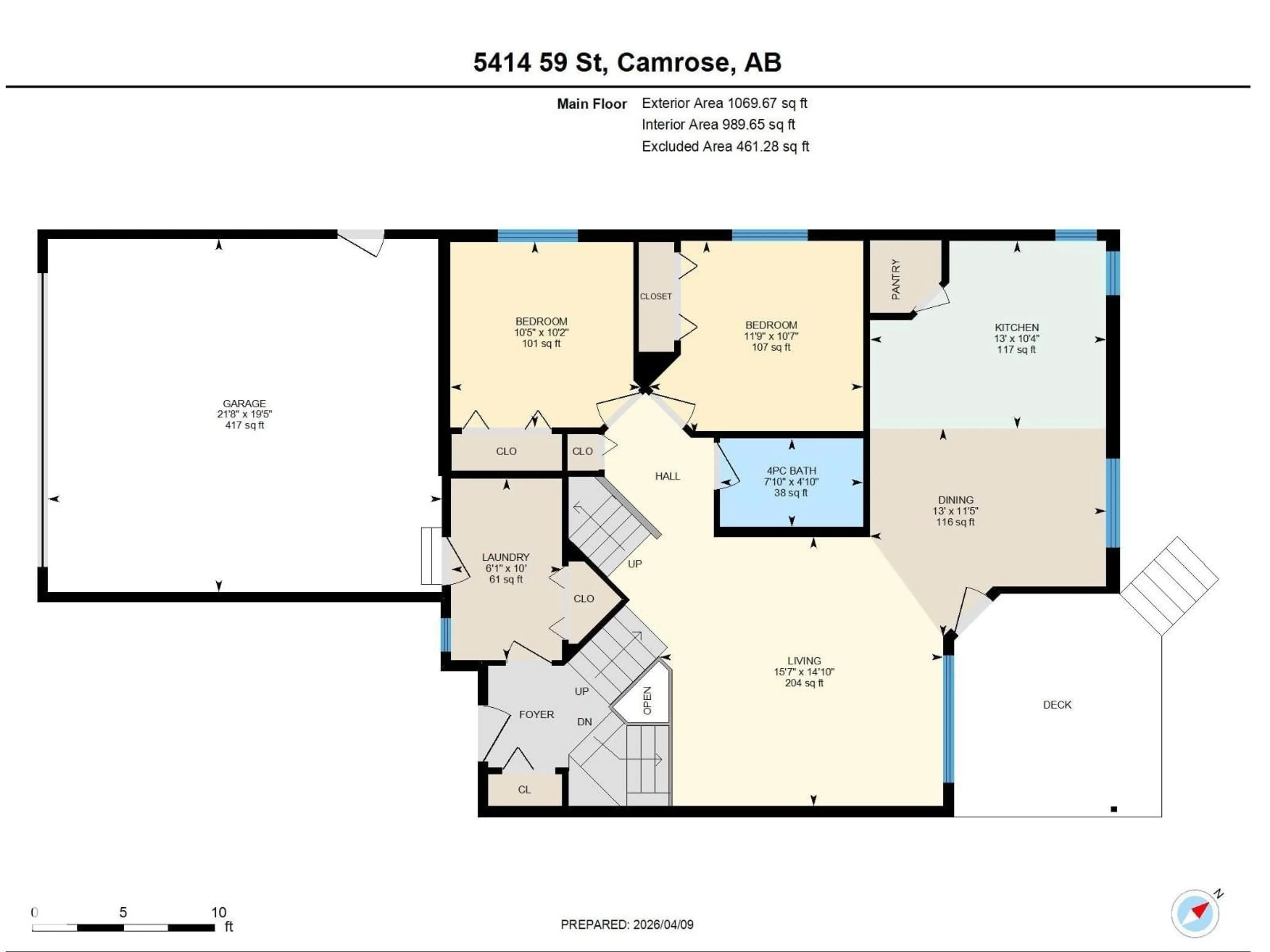 Floor plan for 5414 59 ST, Camrose Alberta T4V5B9