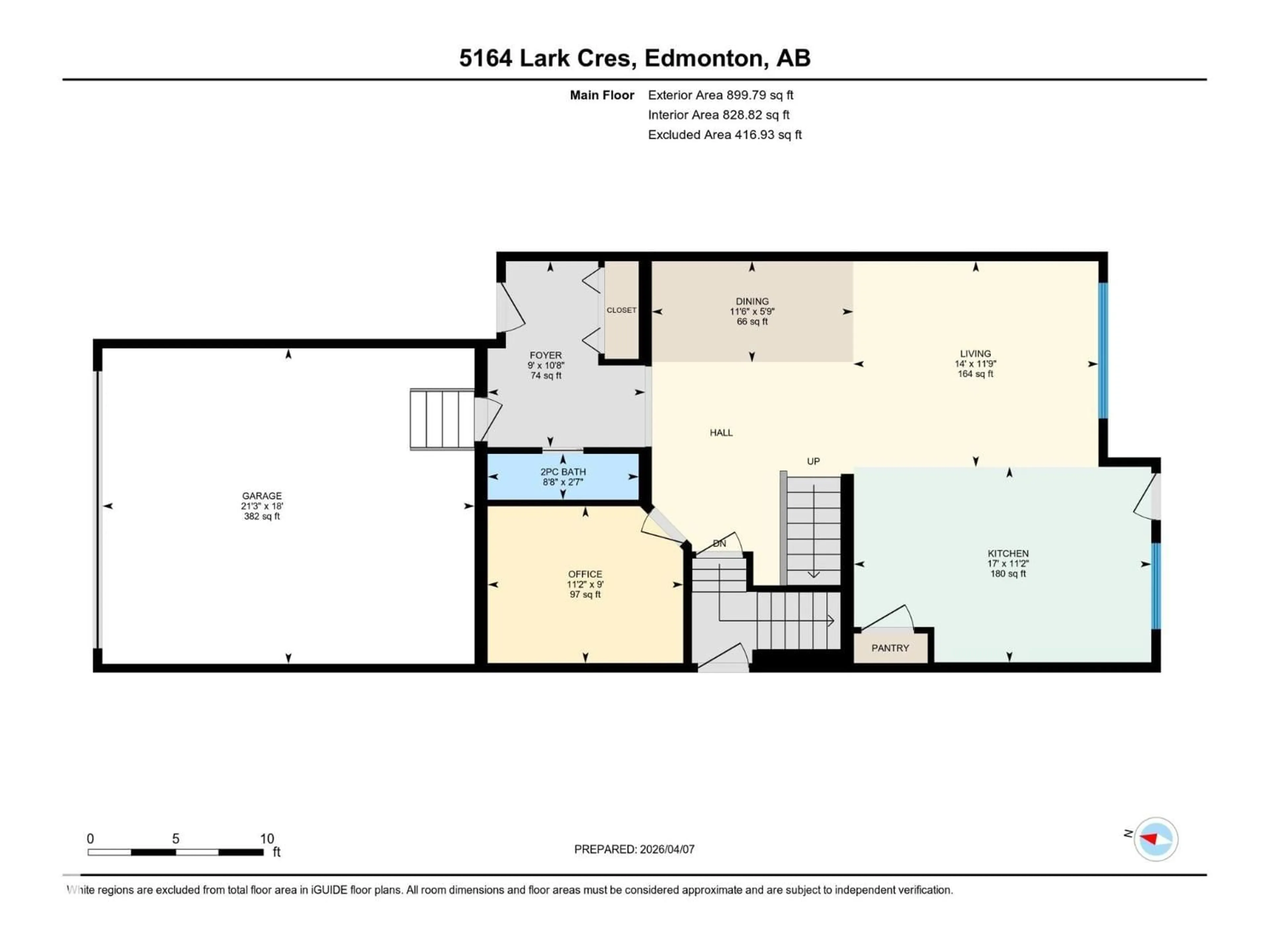 Floor plan for 5164 LARK CRESCENT, Edmonton Alberta T5S0P2