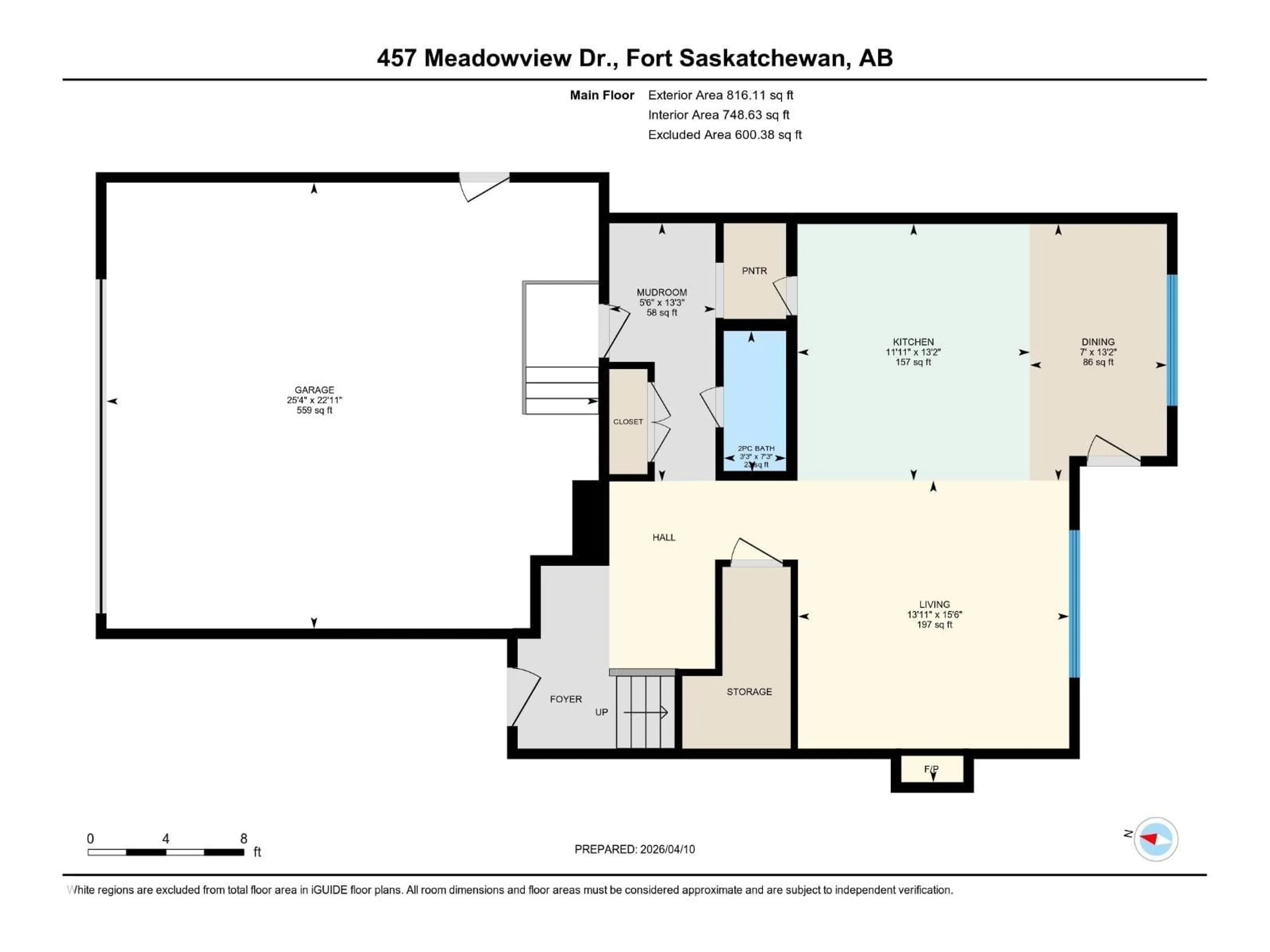 Floor plan for 457 MEADOWVIEW DR, Fort Saskatchewan Alberta T8L0N9