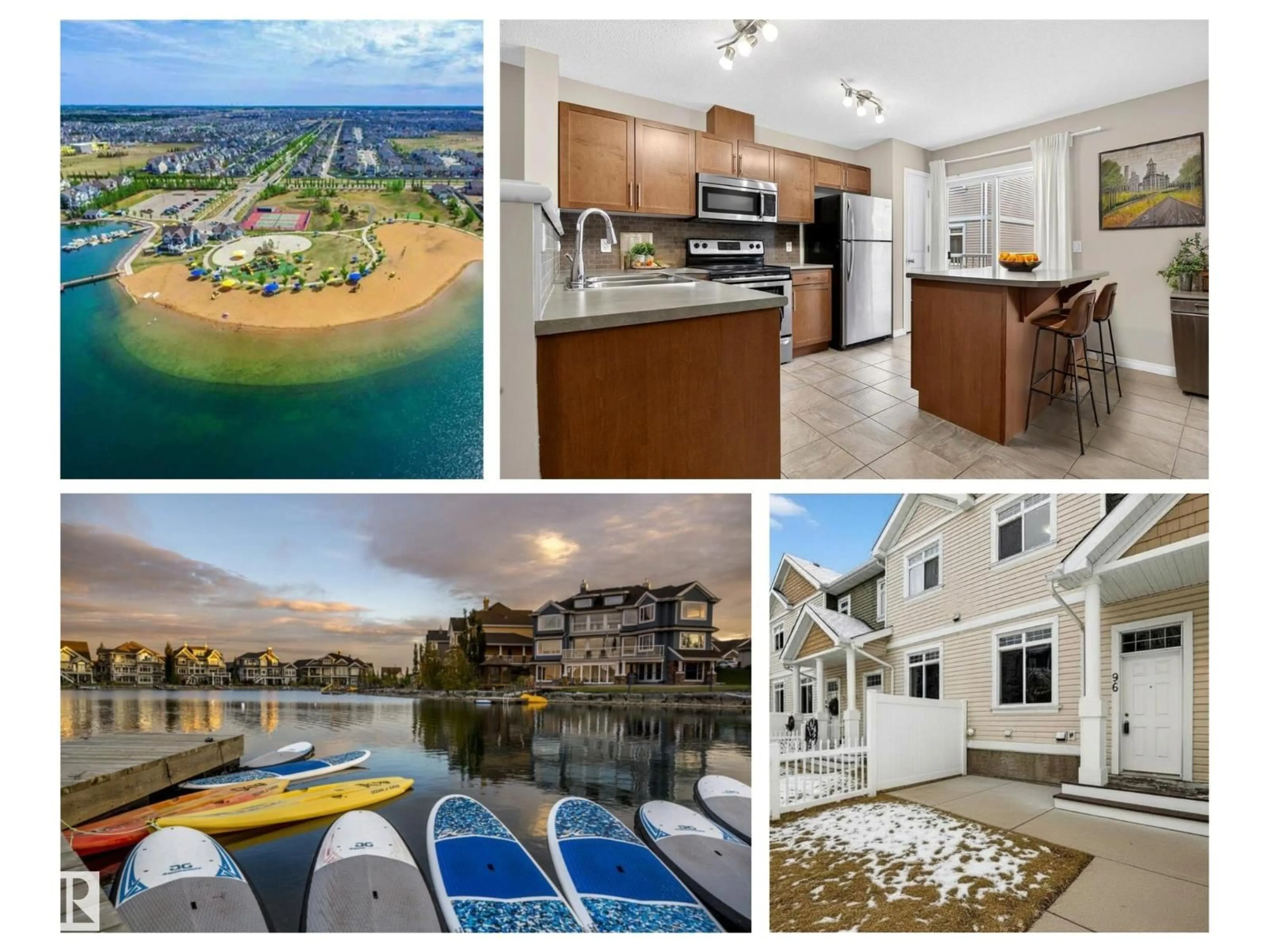 A pic from outside/outdoor area/front of a property/back of a property/a pic from drone, water/lake/river/ocean view for 96 - 1804 70 ST, Edmonton Alberta T6X0H4