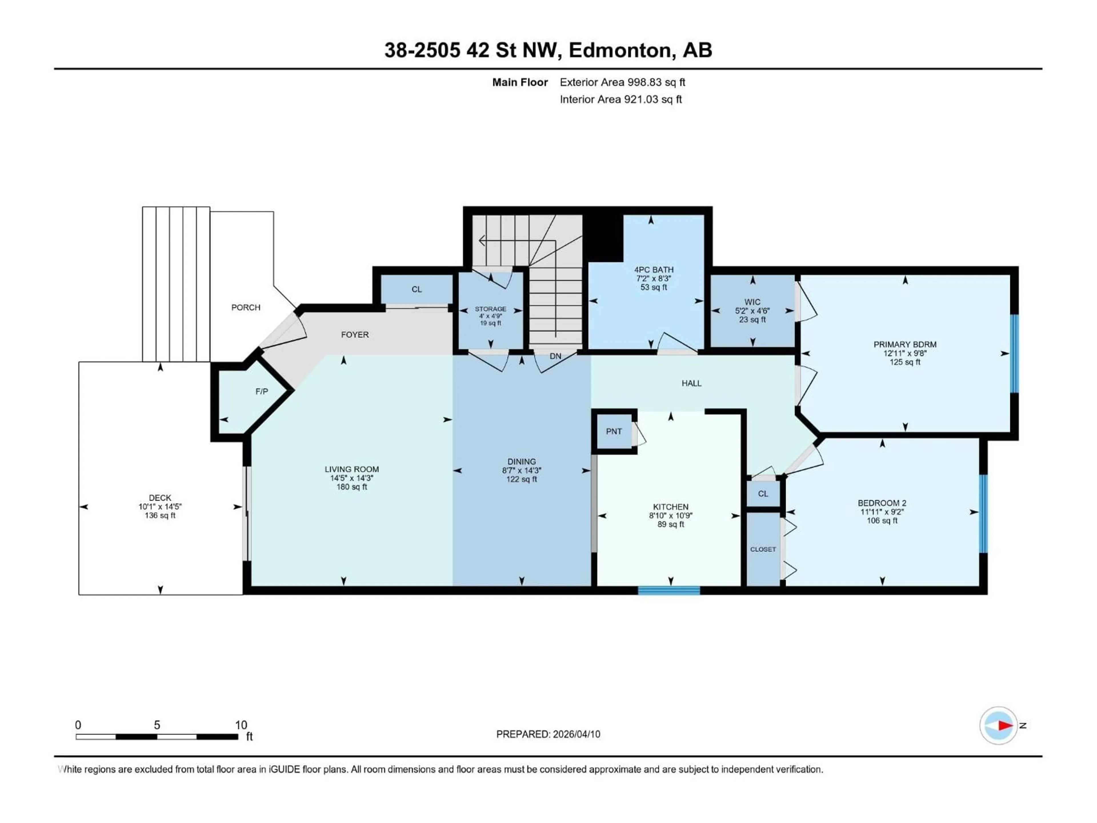 Floor plan for 38 - 2505 42 ST NW, Edmonton Alberta T6L7G8