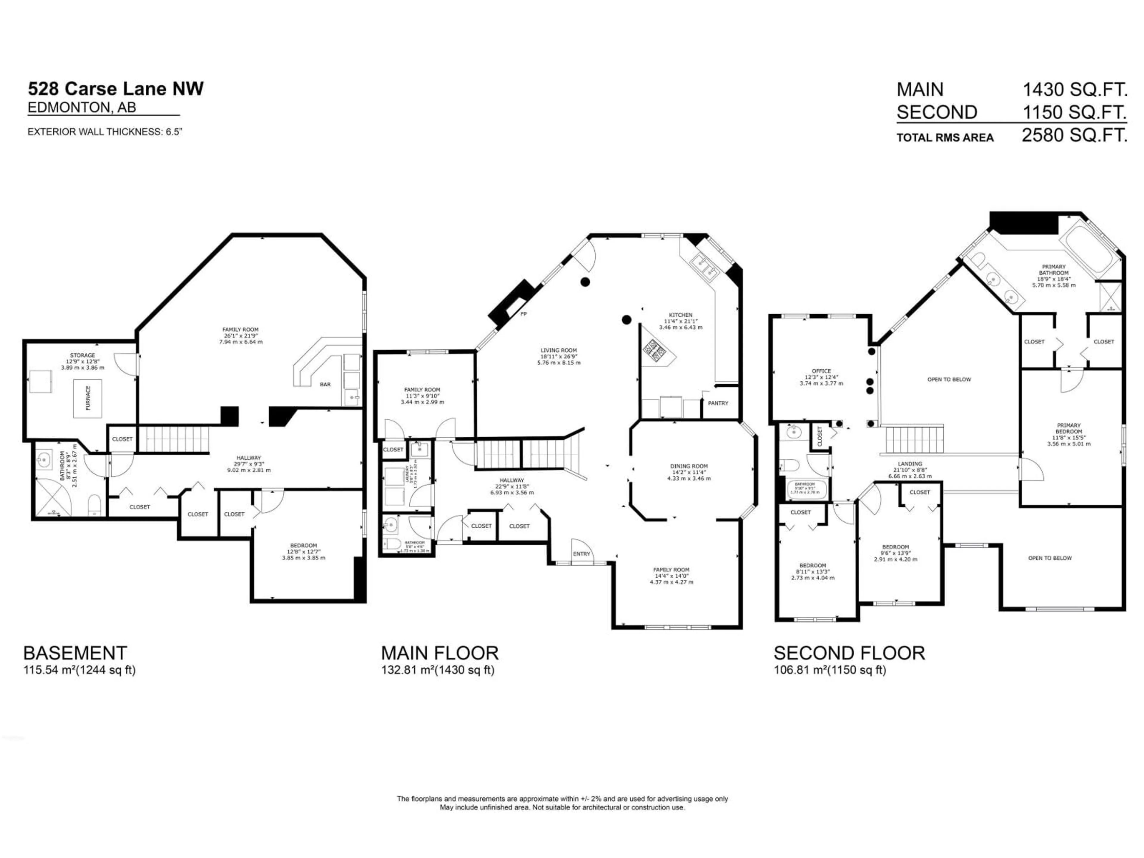 Floor plan for 528 CARSE LN, Edmonton Alberta T6R2L7