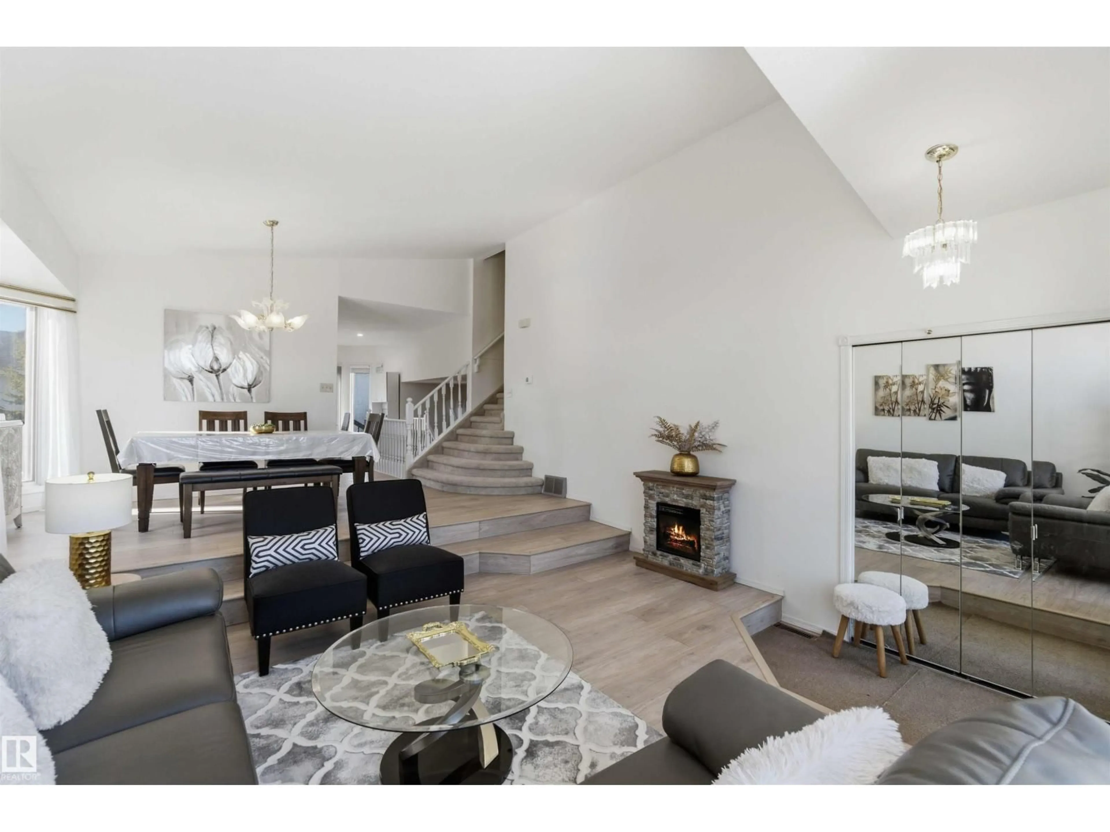 Living room with furniture, unknown for 7607 158 AV, Edmonton Alberta T5Z2R9